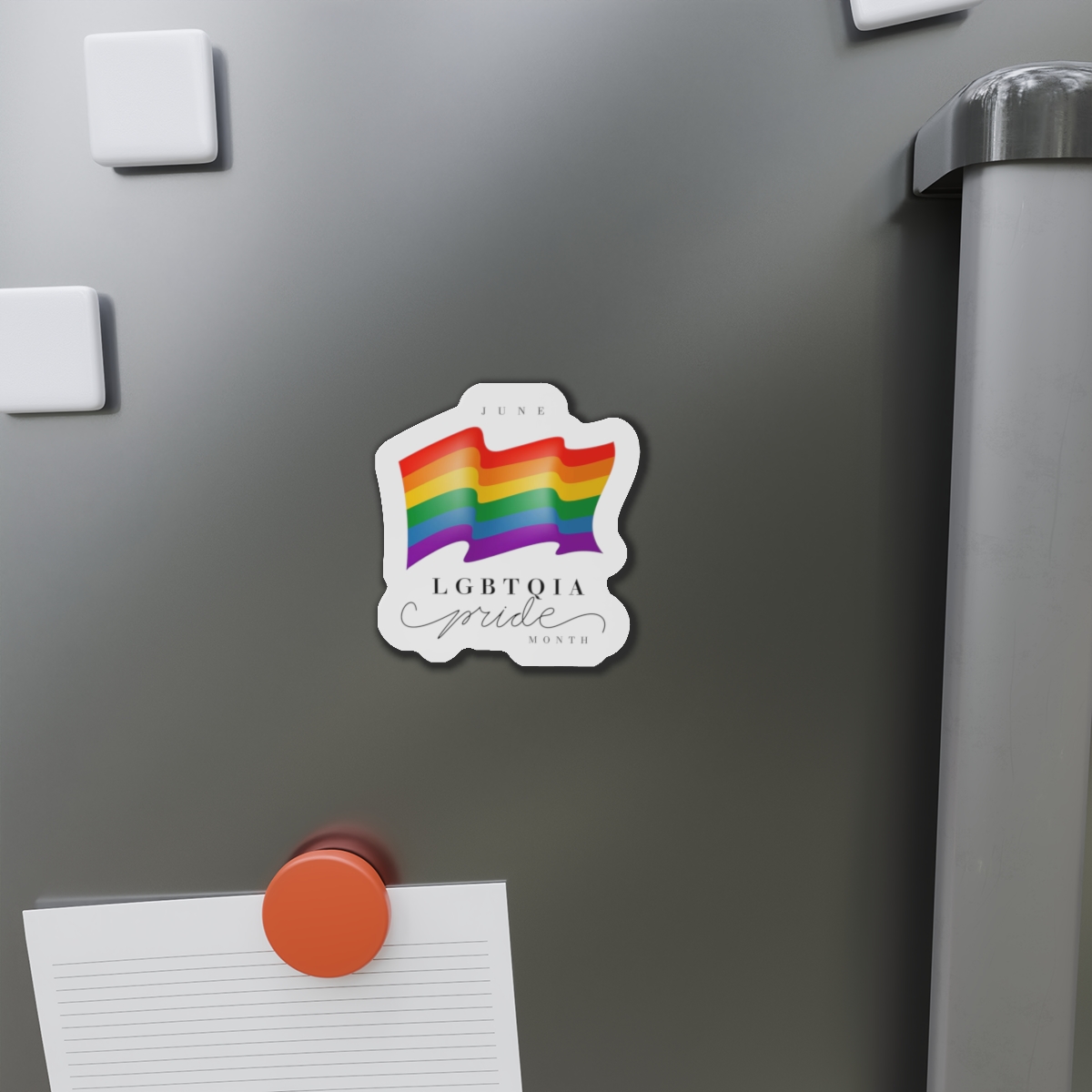Lgbt Pride Month 2024 Concept Freedom Rainbow Flag With Hearts Gay Parade Vector Die Cut Magnets - Image 11