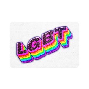 Png Word Lgbt Rainbow Typography Pet Food Mat 12x18