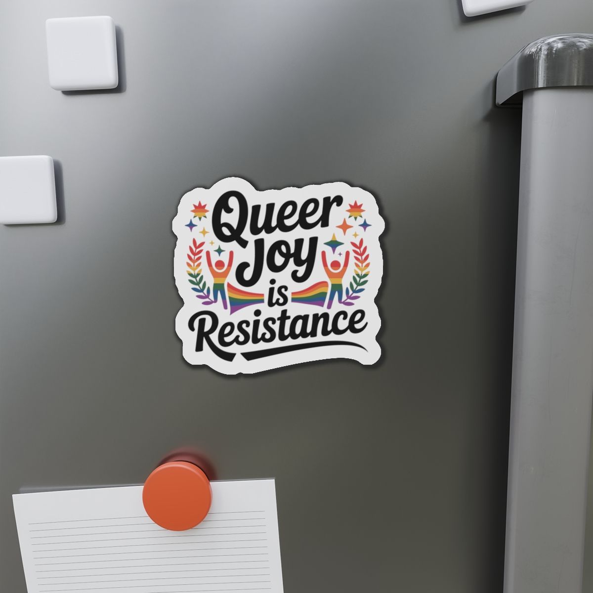 Queer Joy Is Resistance T Shirt Design Isolated White Background Die Cut Magnets - Image 11