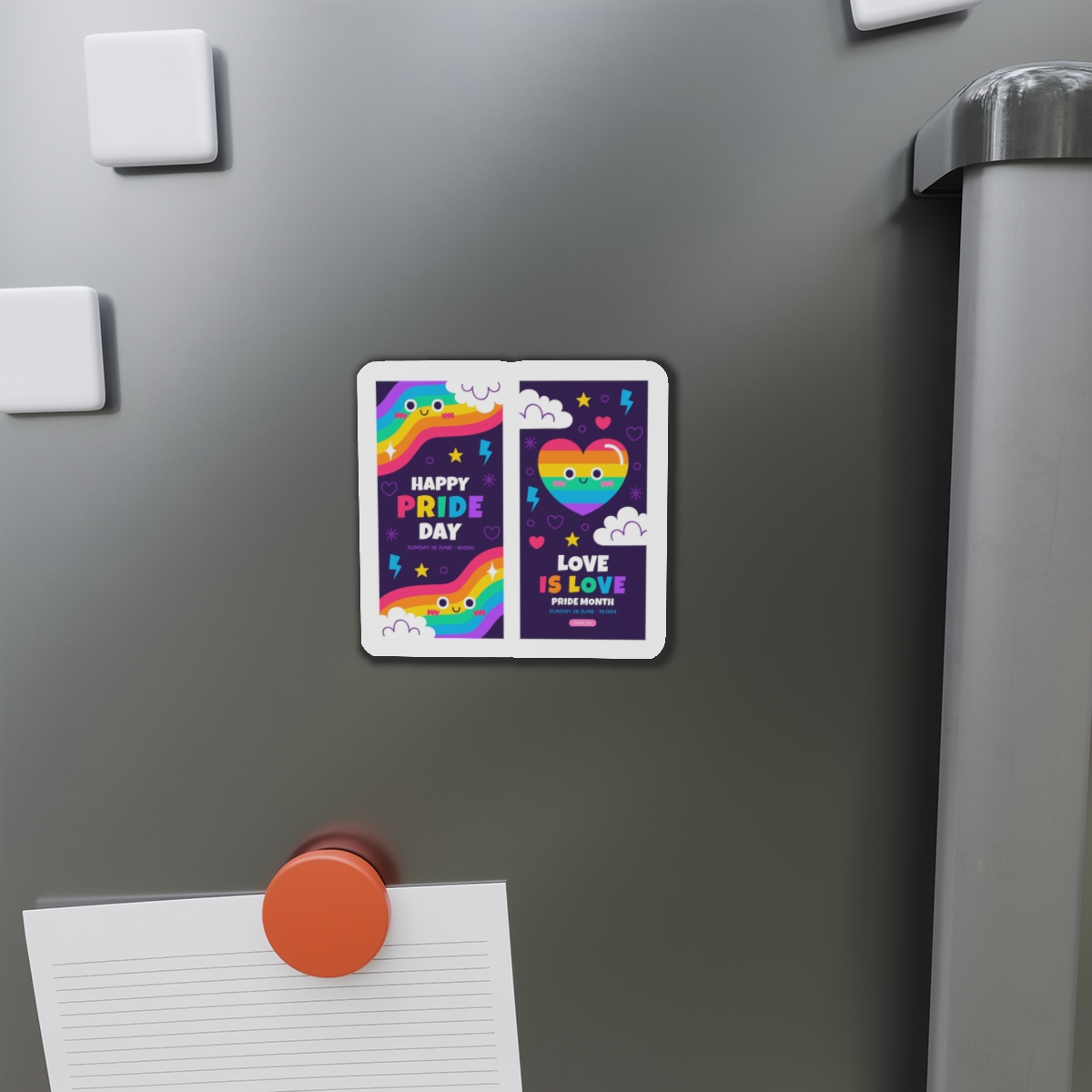 Flat Pride Month Vertical Banners Collection Die Cut Magnets - Image 8