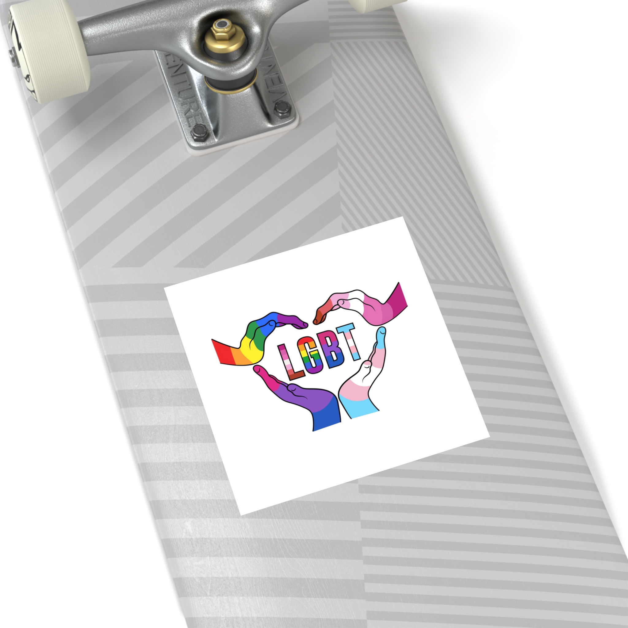 Lgbt Hands United Pride Month Rainbow Flag Vector Illustration Isolated White Background Laminate Stickers Square - Image 36