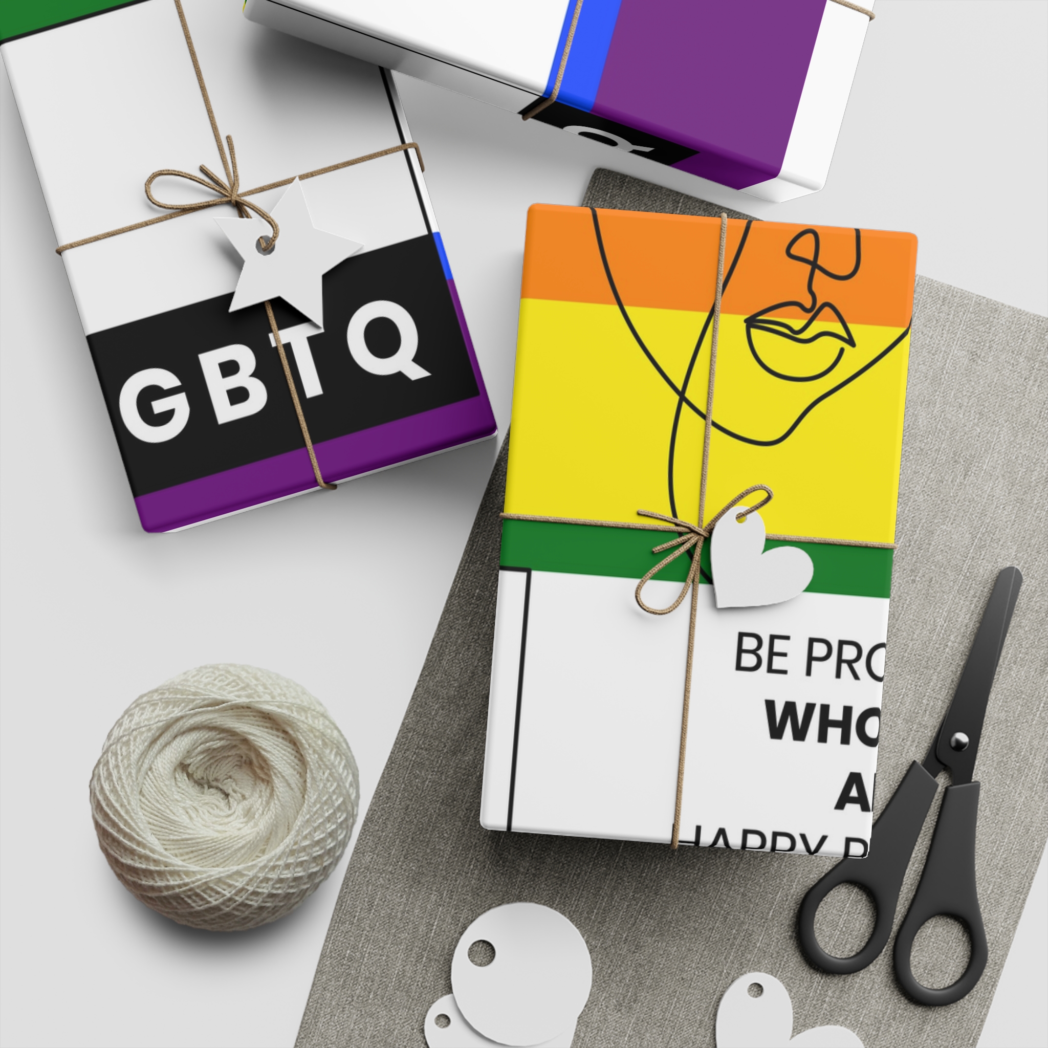 Lgbtq Pride Month Celebration Banner Poster Card Design Vector Illustration Gift Wrapping Paper Sheets 1pc - Image 5