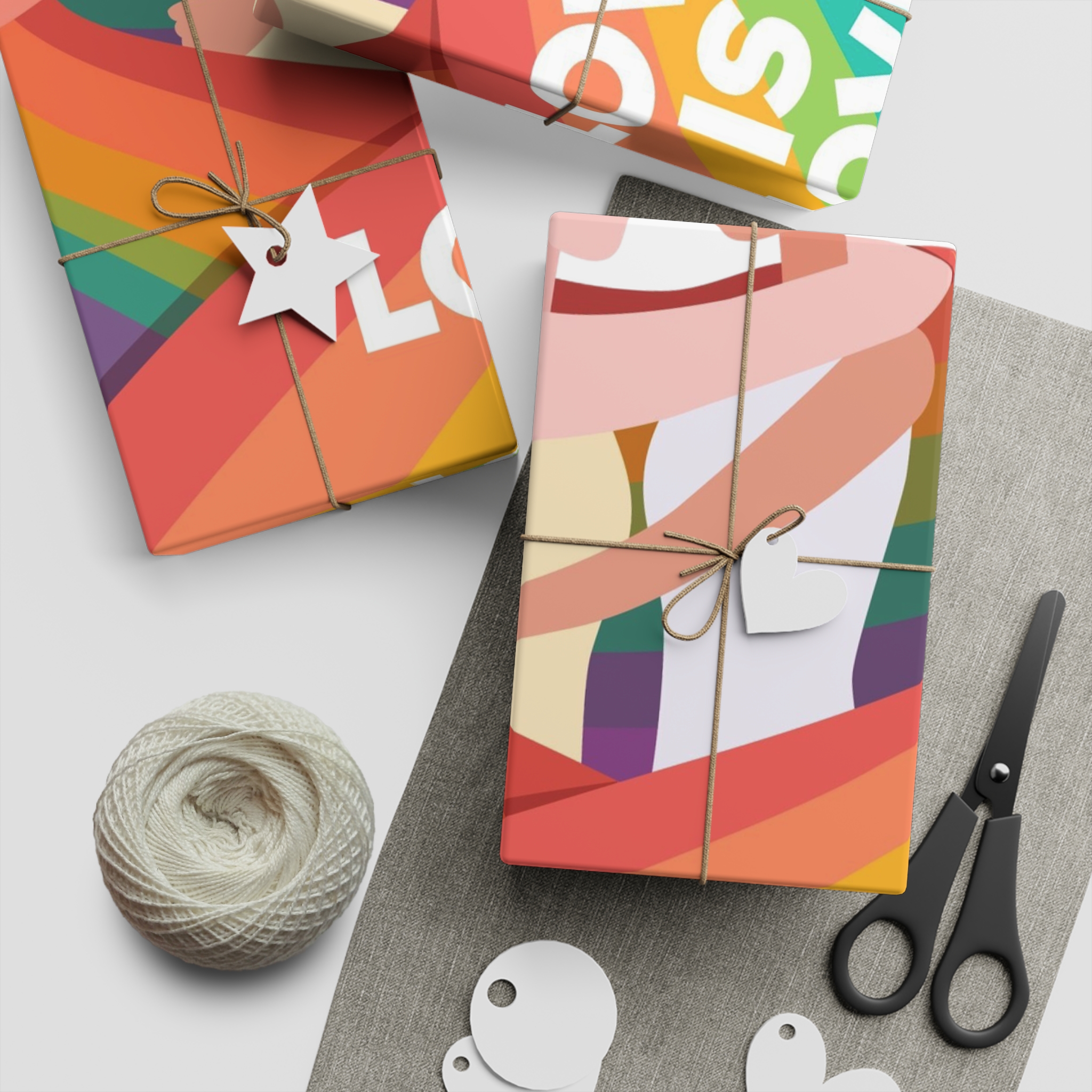 Girls Holding Pride Day Flag Gift Wrapping Paper Sheets 1pc - Image 5
