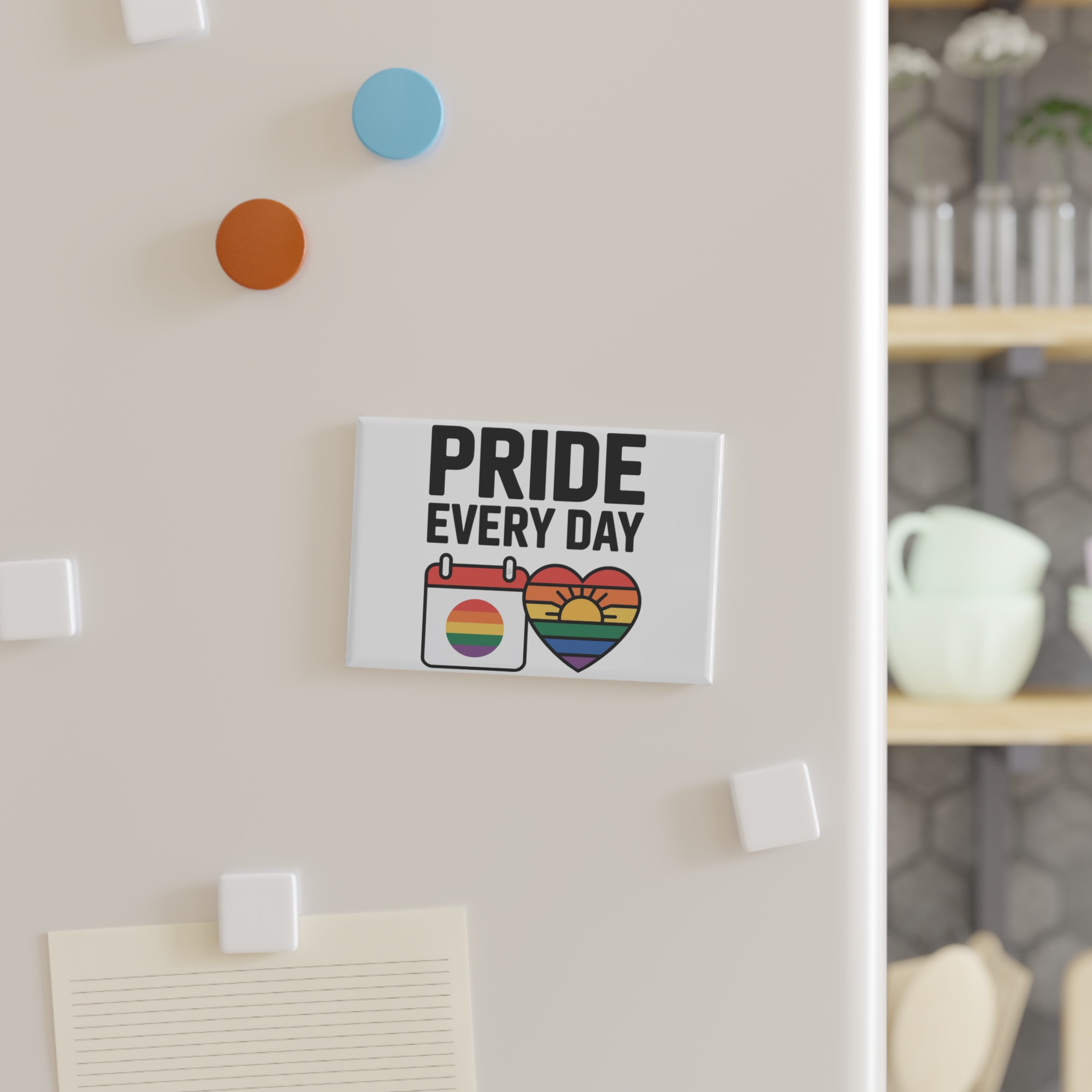Pride Every Day T Shirt Design Isolated White Background Button Magnet Rectangle 1 And 10 Pcs - Image 7