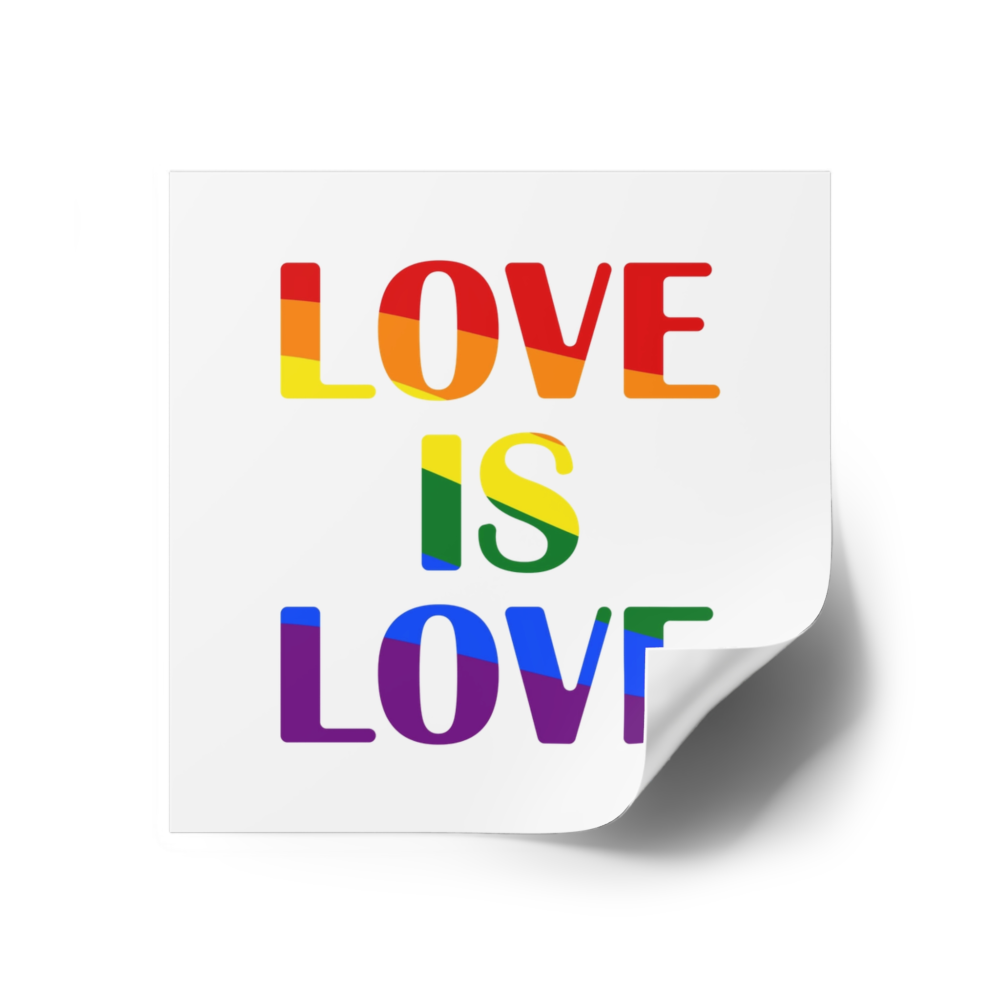 Love Is Love With Rainbow Colors Slogan Typography Banner Laminate Stickers Square - Image 30