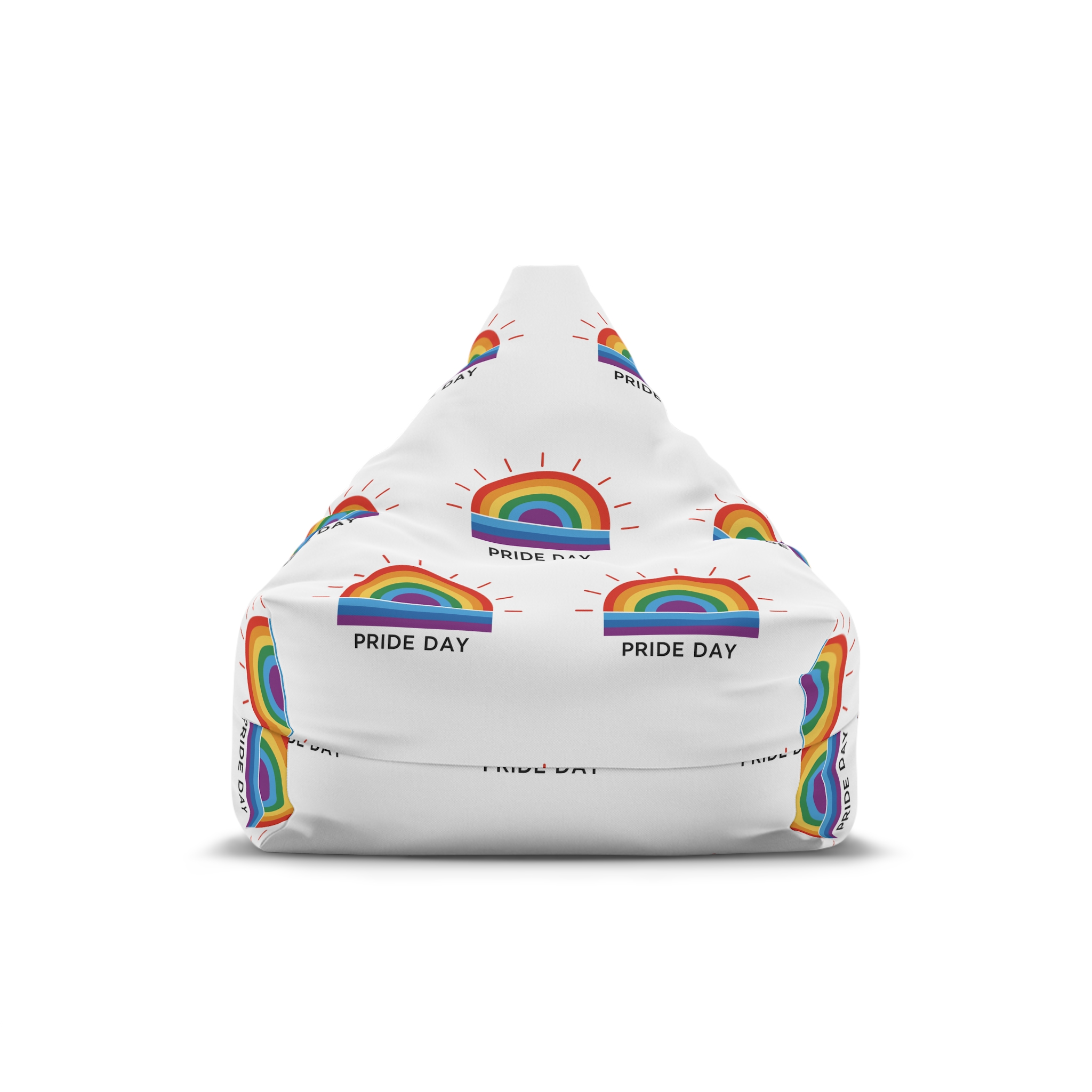Rainbow Pride Day Celebration Illustration With Colorful Sunburst Design Lgbtq Support Awareness Bean Bag Chair Cover