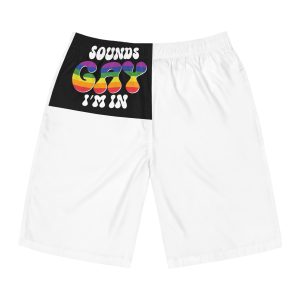 Black Background With Words Sound Written White Letters Mens Board Shorts Aop