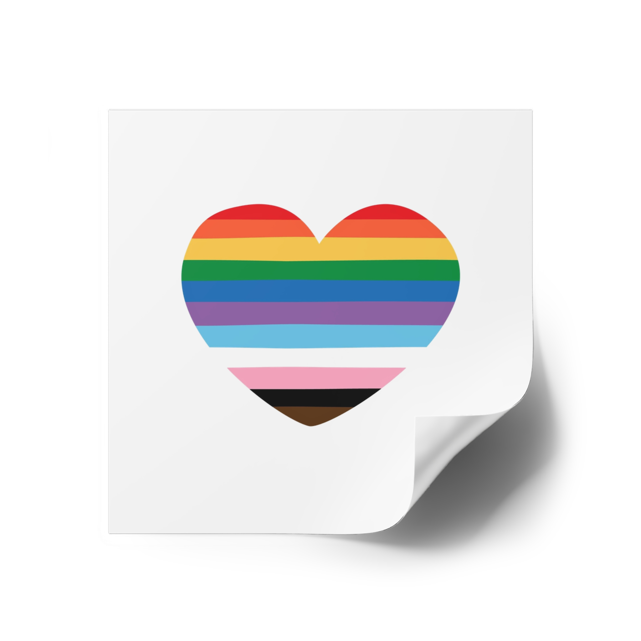 Inclusive Progress Pride Heart Symbol Laminate Stickers Square - Image 18