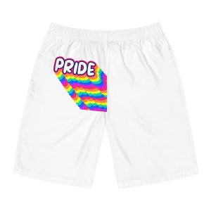 Pride Text Lettering Pride Month Celebration Poster Mens Board Shorts Aop