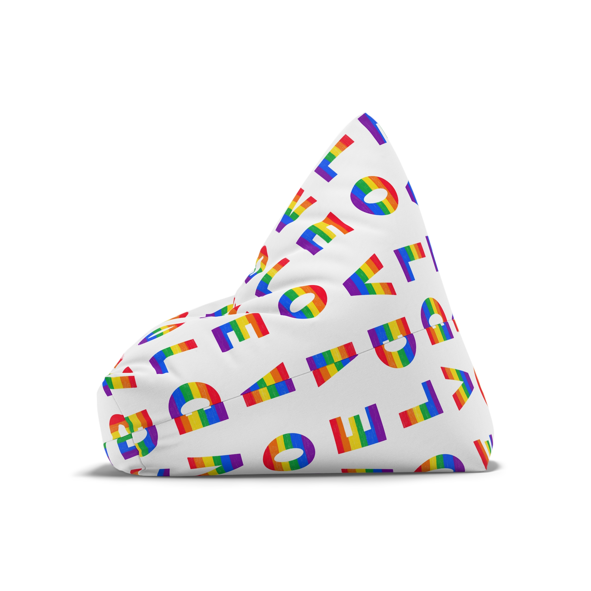Letters Love Colored Rainbow Lgbtq Gay Pride Flag Colors Vector Lettering Lgbt History Month Pencil Crayon Textured Isolated Love Is Love Concept Bean Bag Chair Cover - Image 8
