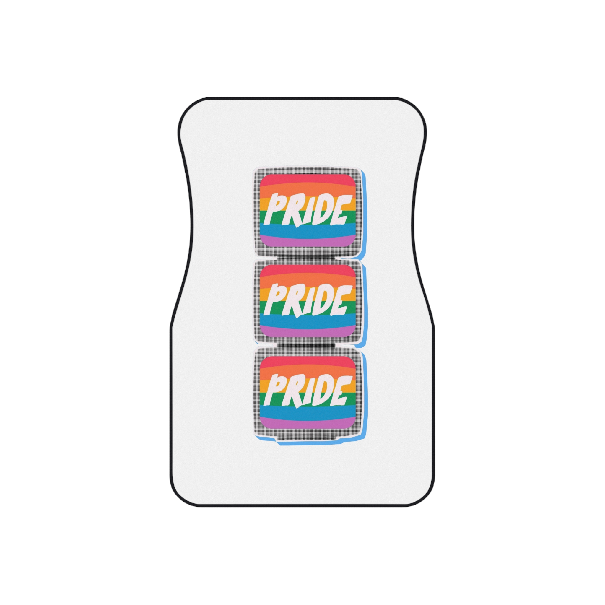 Retro Halftone Tvs With Rainbow Screens Bold Text Perfect Pride Month Activism Designs Car Mats Set Of 4 - Image 2