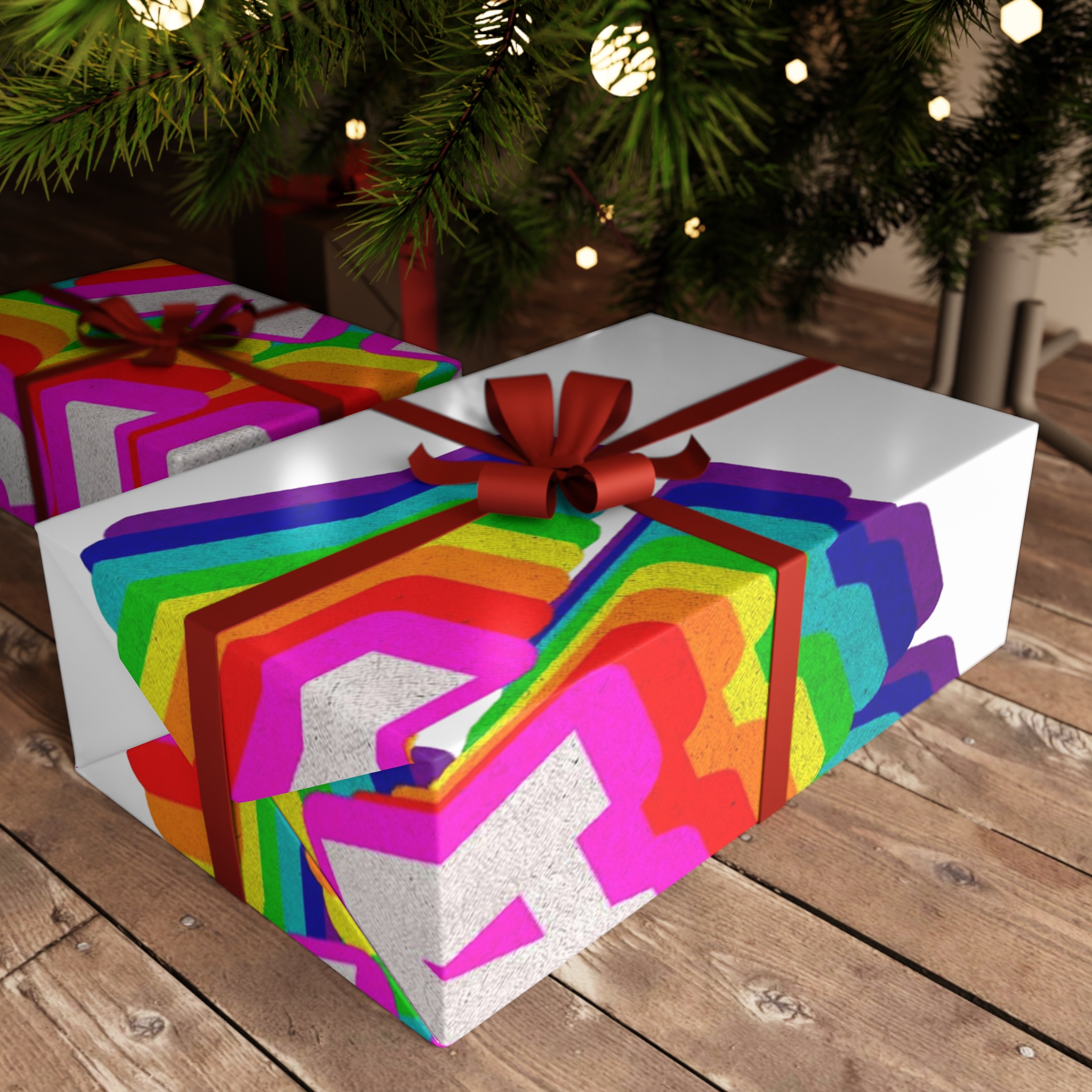 Rainbow Word Born This Way Typography Design Element Gift Wrapping Paper Sheets 1pc - Image 6