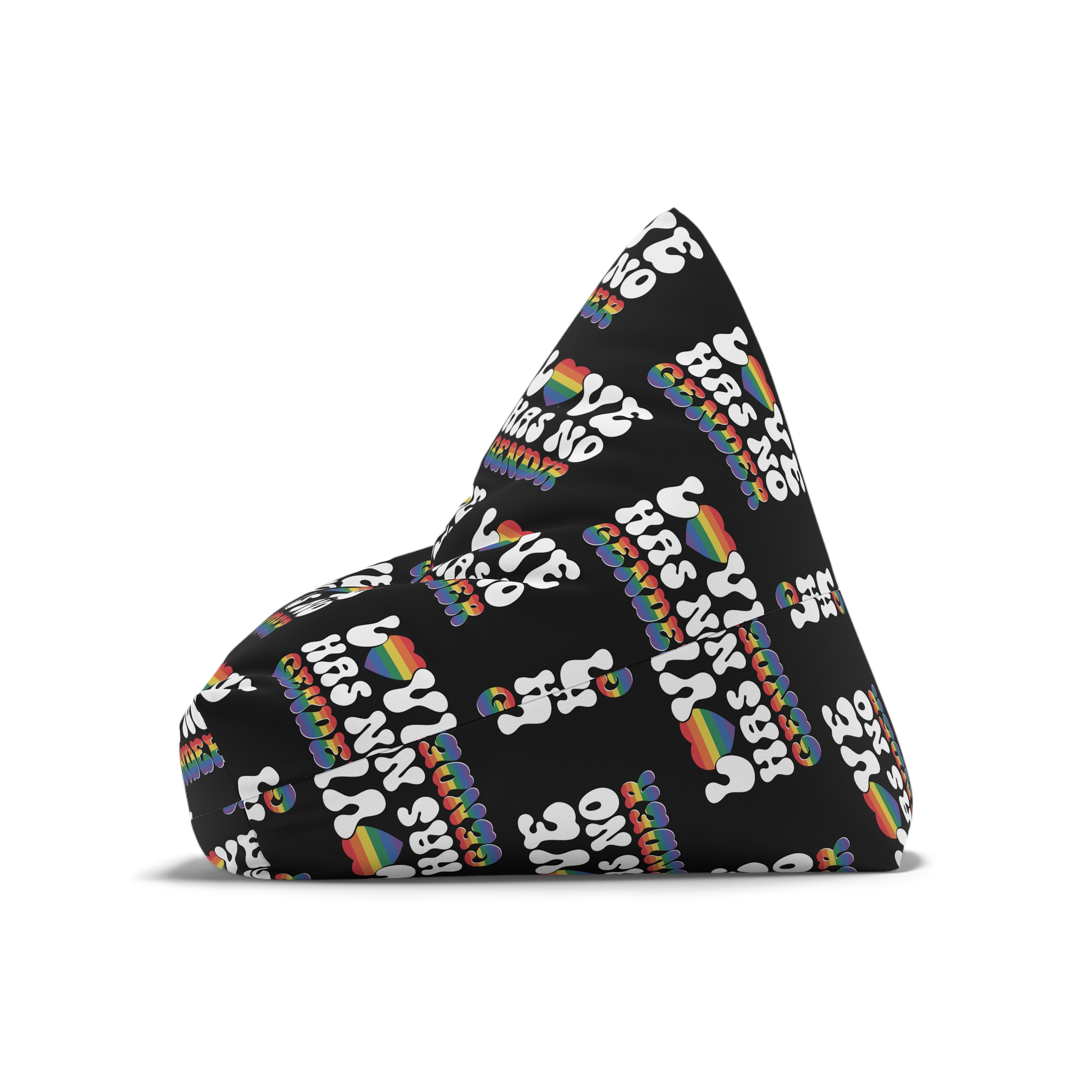 Rainbow Sign That Says Love No Women No Gender(1) Bean Bag Chair Cover - Image 8