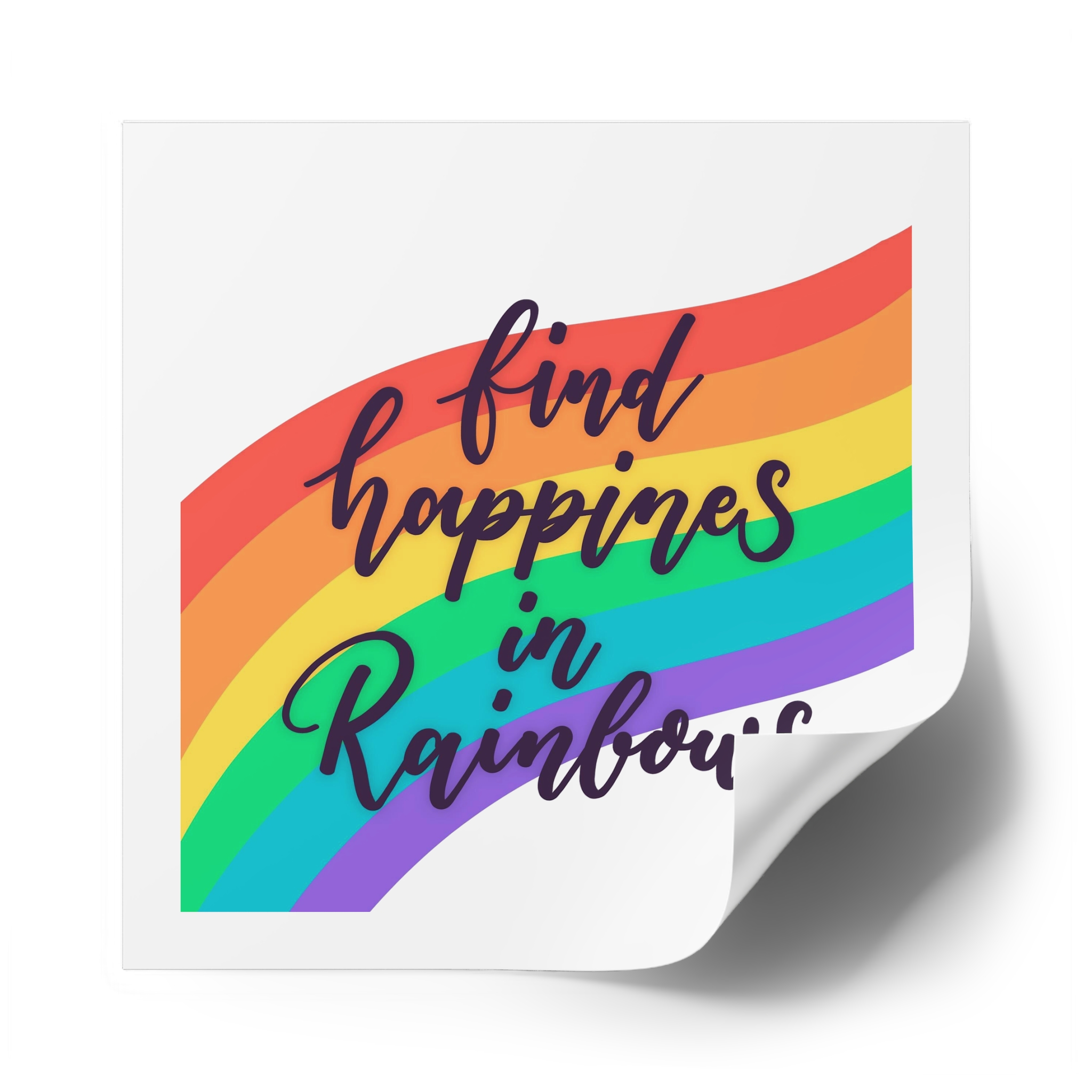 Pride Day Lettering With Rainbow Colors Laminate Stickers Square - Image 58