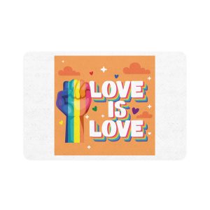 Love Is Love Lettering With Fist Pet Food Mat 12x18
