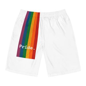 Poster With Rainbow Pride Concept Mens Board Shorts Aop