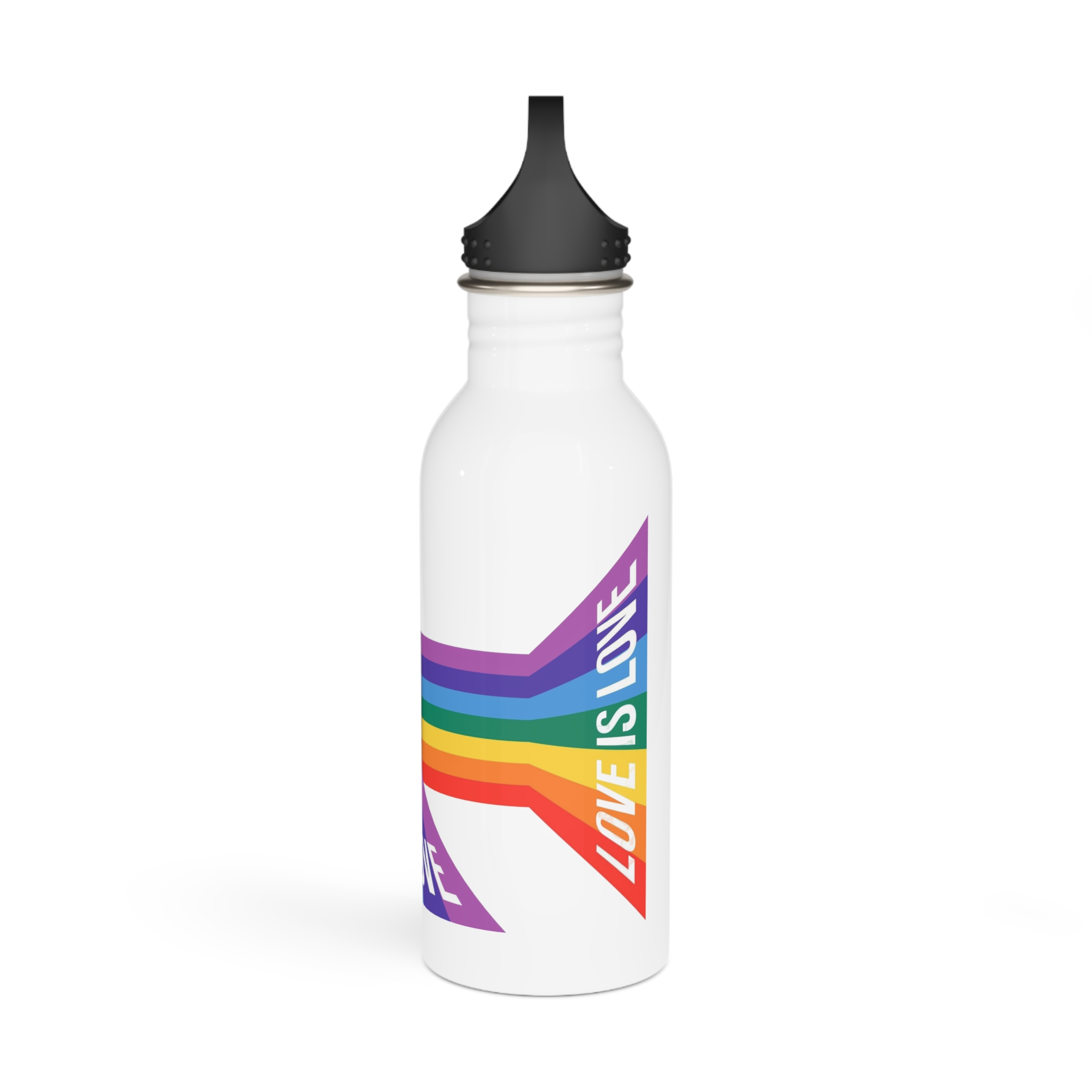 Pride Month Banner With Pride Lgbtq Rainbow Flag Vector Background Stainless Steel Water Bottle - Image 4