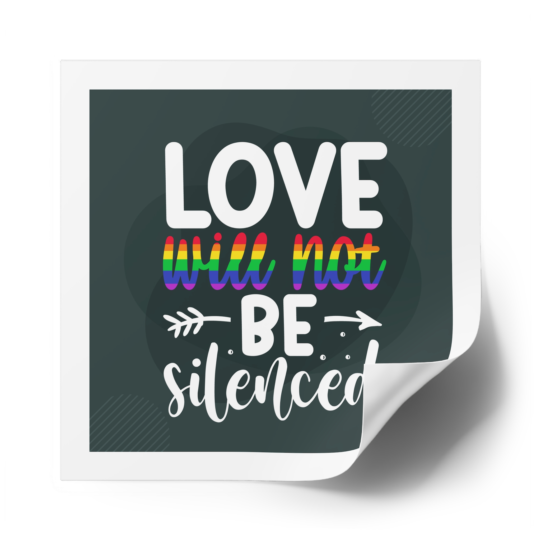 Love Will Be Silenced Premium Gay Pride Lettering Vector Design Laminate Stickers Square - Image 58