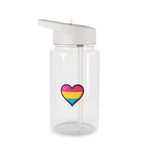 Pansexual Pride Flag Heart Shape Vector Illustration Tritan Water Bottle