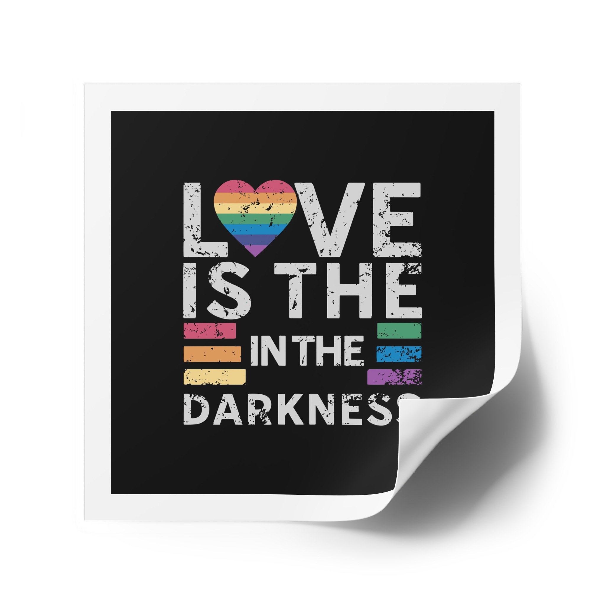 Love Is the In the Darkness Laminate Stickers Square - Image 38