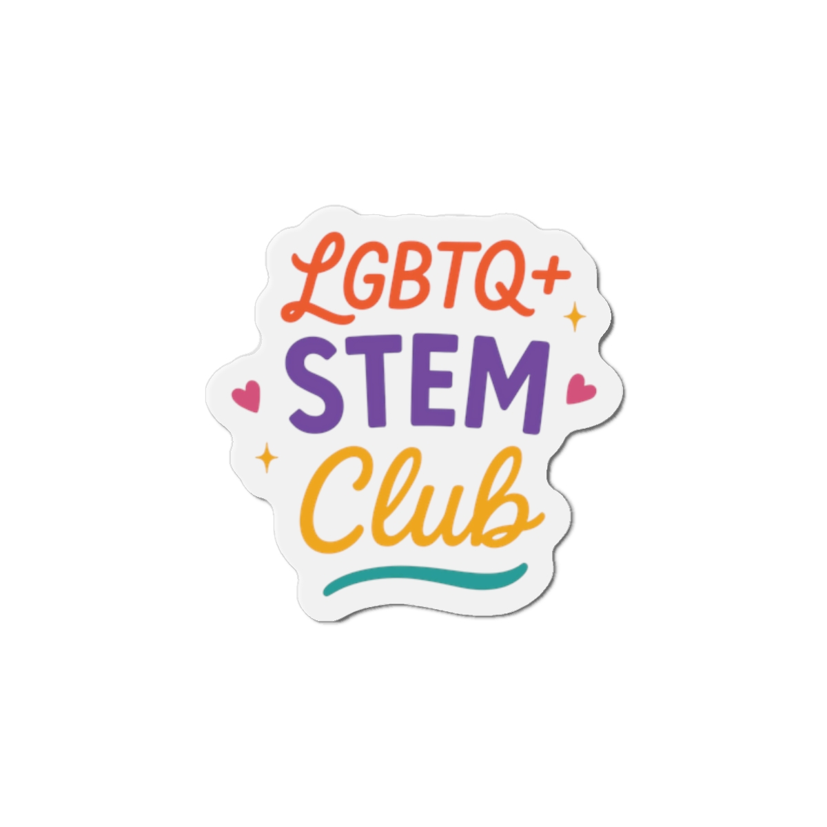Vibrant Lgbtq Stem Club Logo Vector Illustration Featuring Bright Colors Playful Design Element Die Cut Magnets
