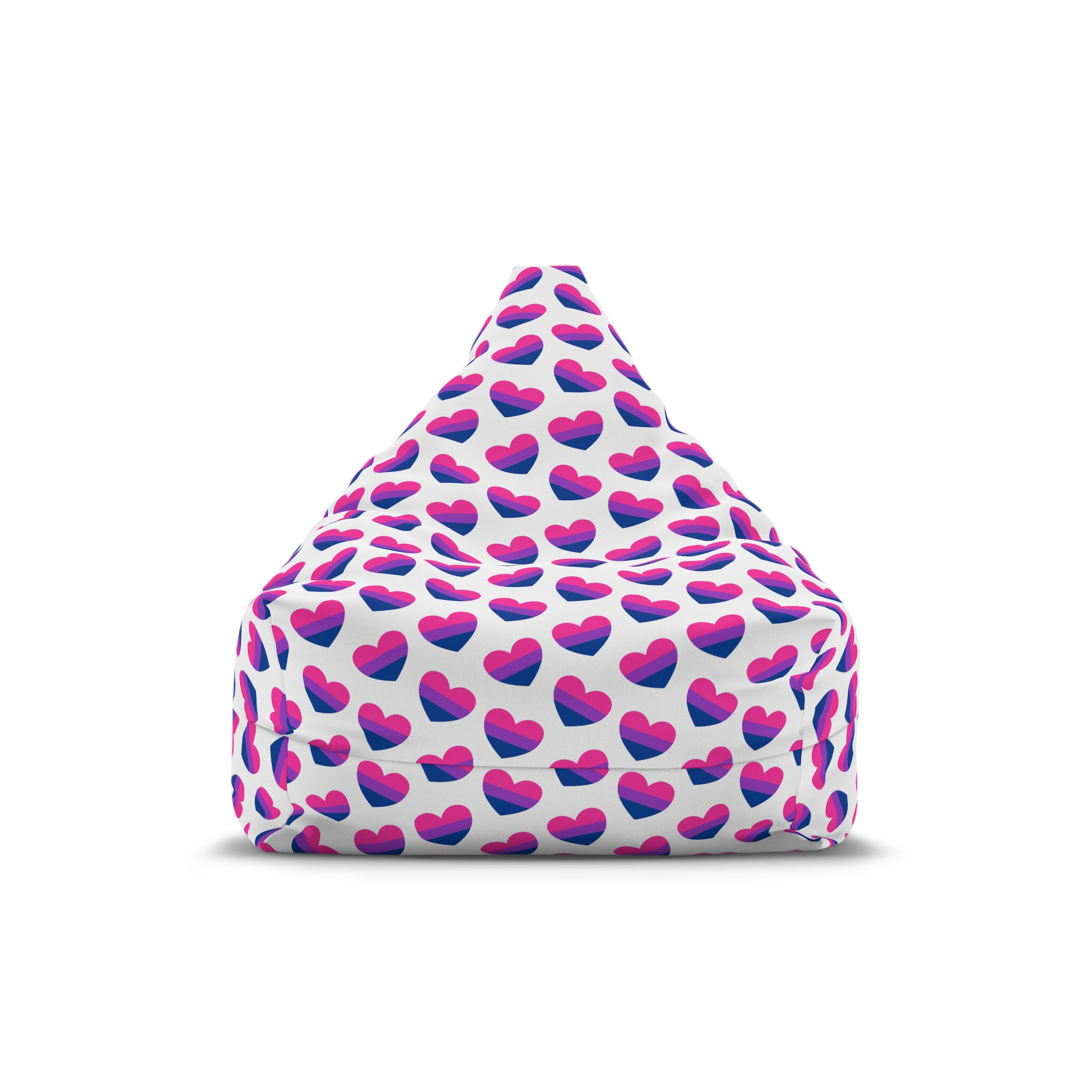 Vector Seamless Pattern Bisexual Flag Heart Bean Bag Chair Cover