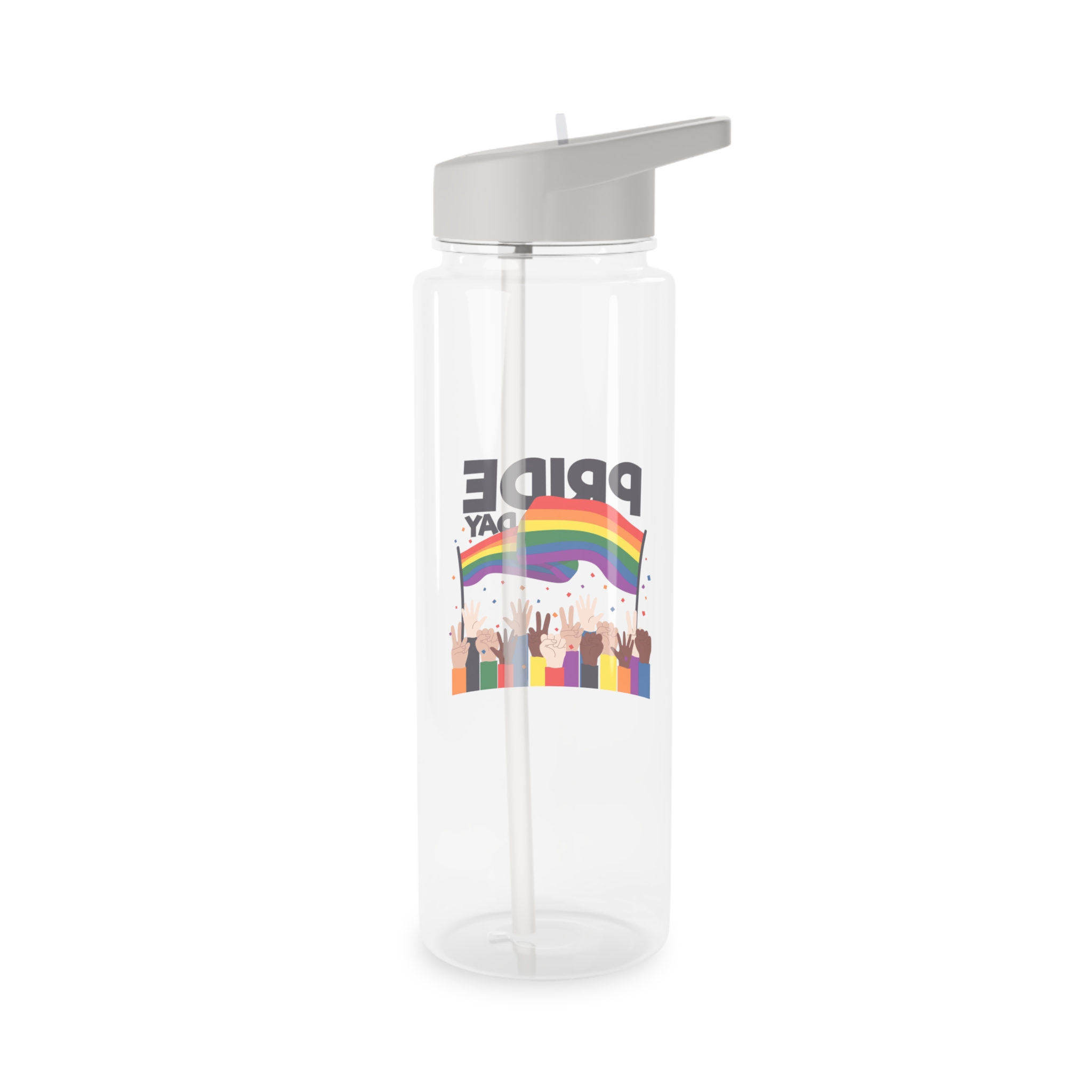 Pride Day Event With Rainbow Flag Theme Tritan Water Bottle - Image 6