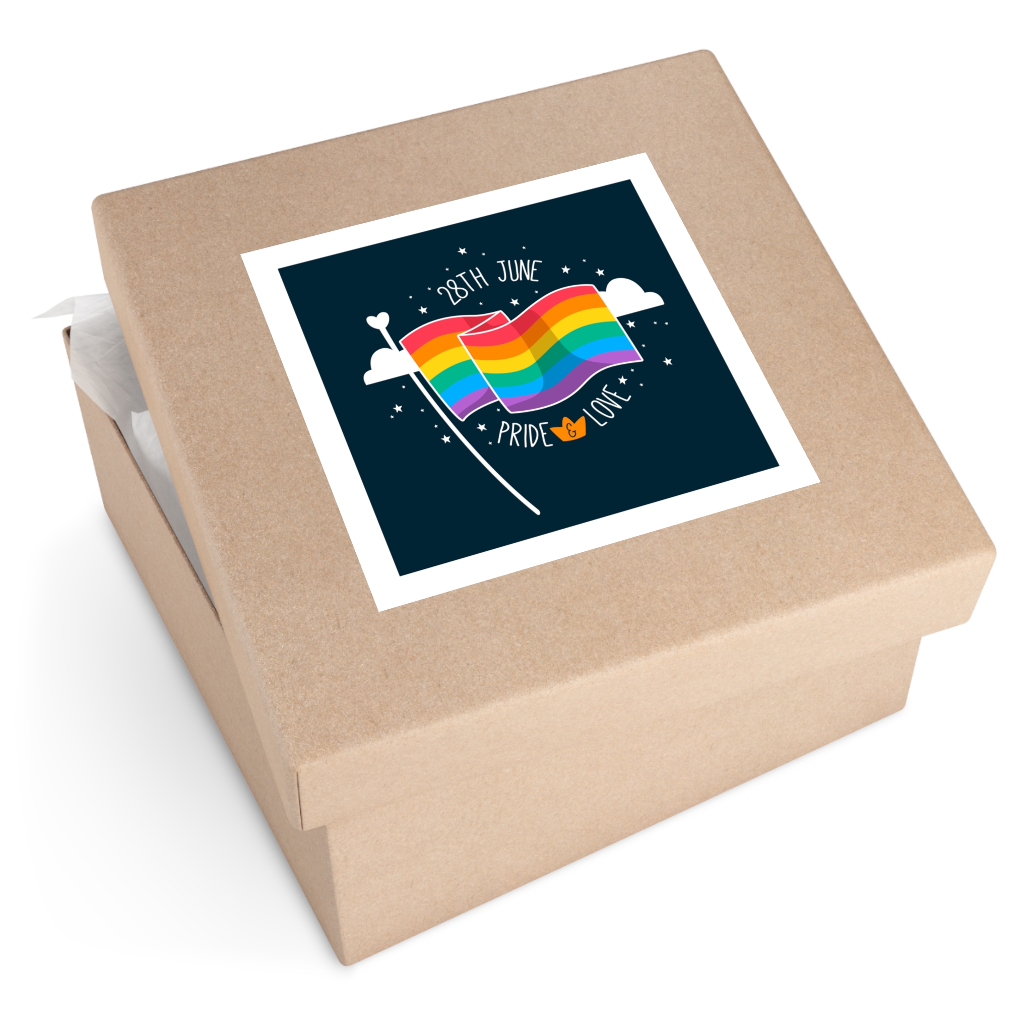 Rainbow Flag With Pride Day Concept Laminate Stickers Square - Image 59