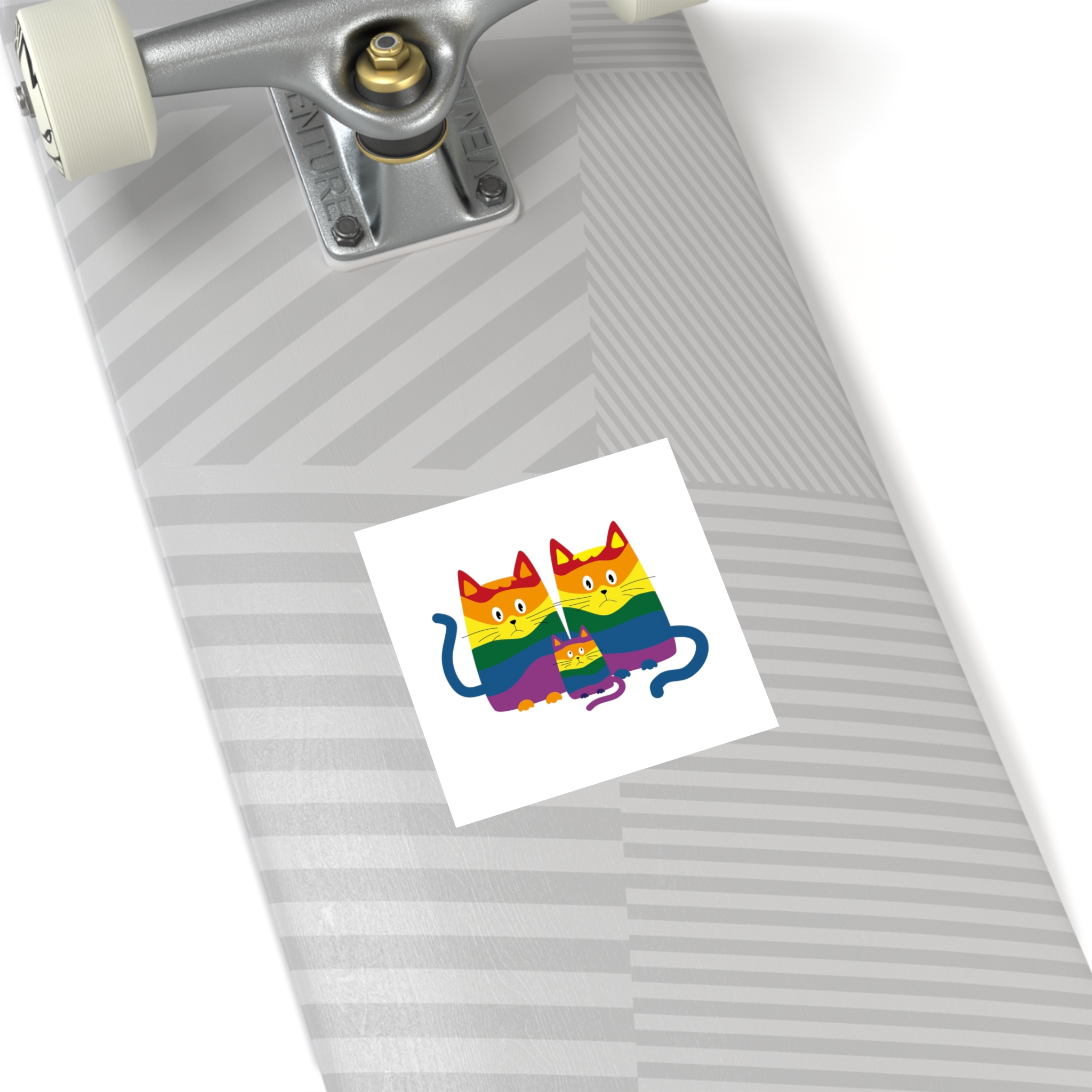 Lgbt Cats Samesex Love Like Everyone Else Cute Cartoon Cats Vector Copyspace Laminate Stickers Square - Image 20