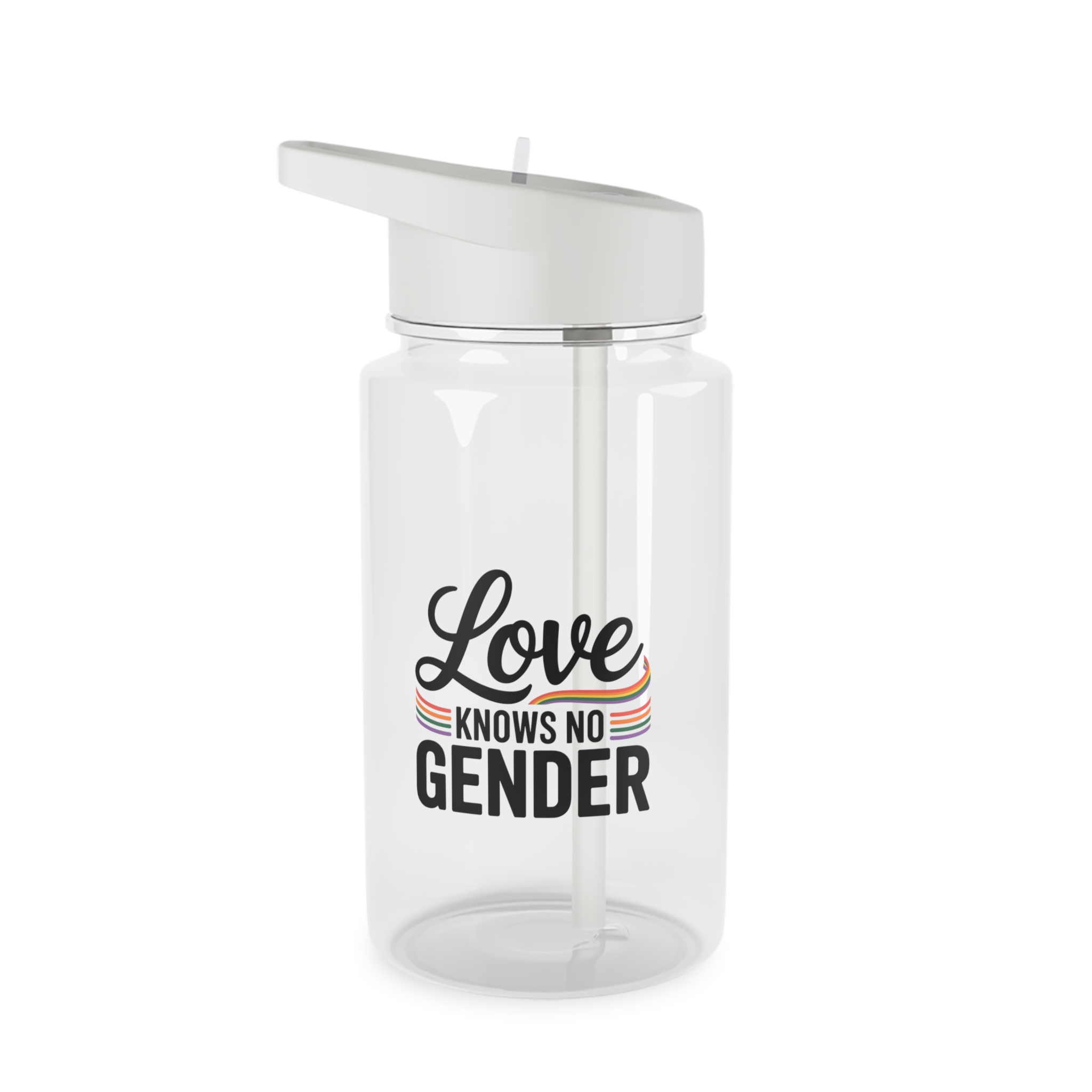 Love Knows No Gender T Shirt Design Isolated White Background 2 Tritan Water Bottle