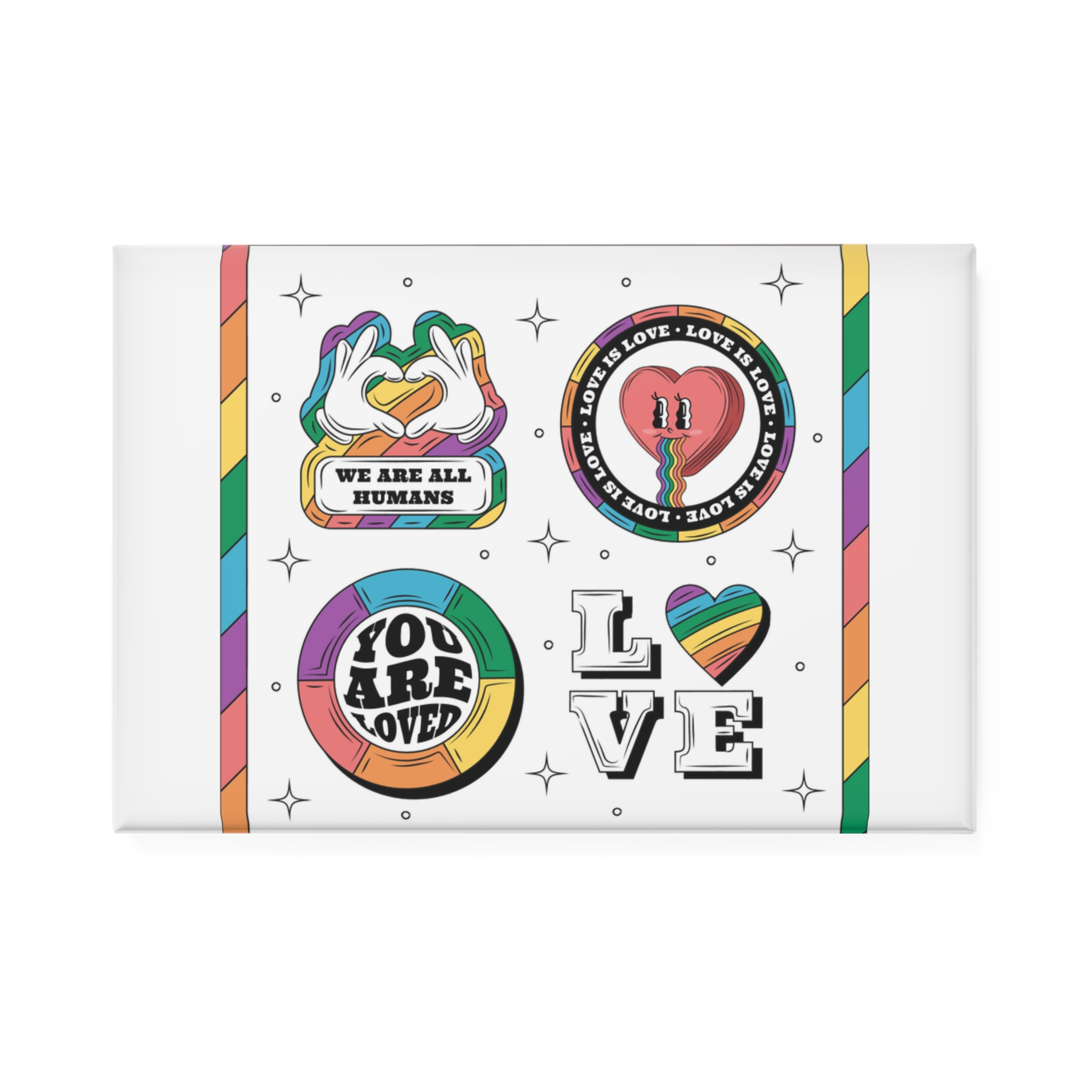 Hand Drawn Labels Collection Pride Month Celebration Button Magnet Rectangle 1 And 10 Pcs - Image 5