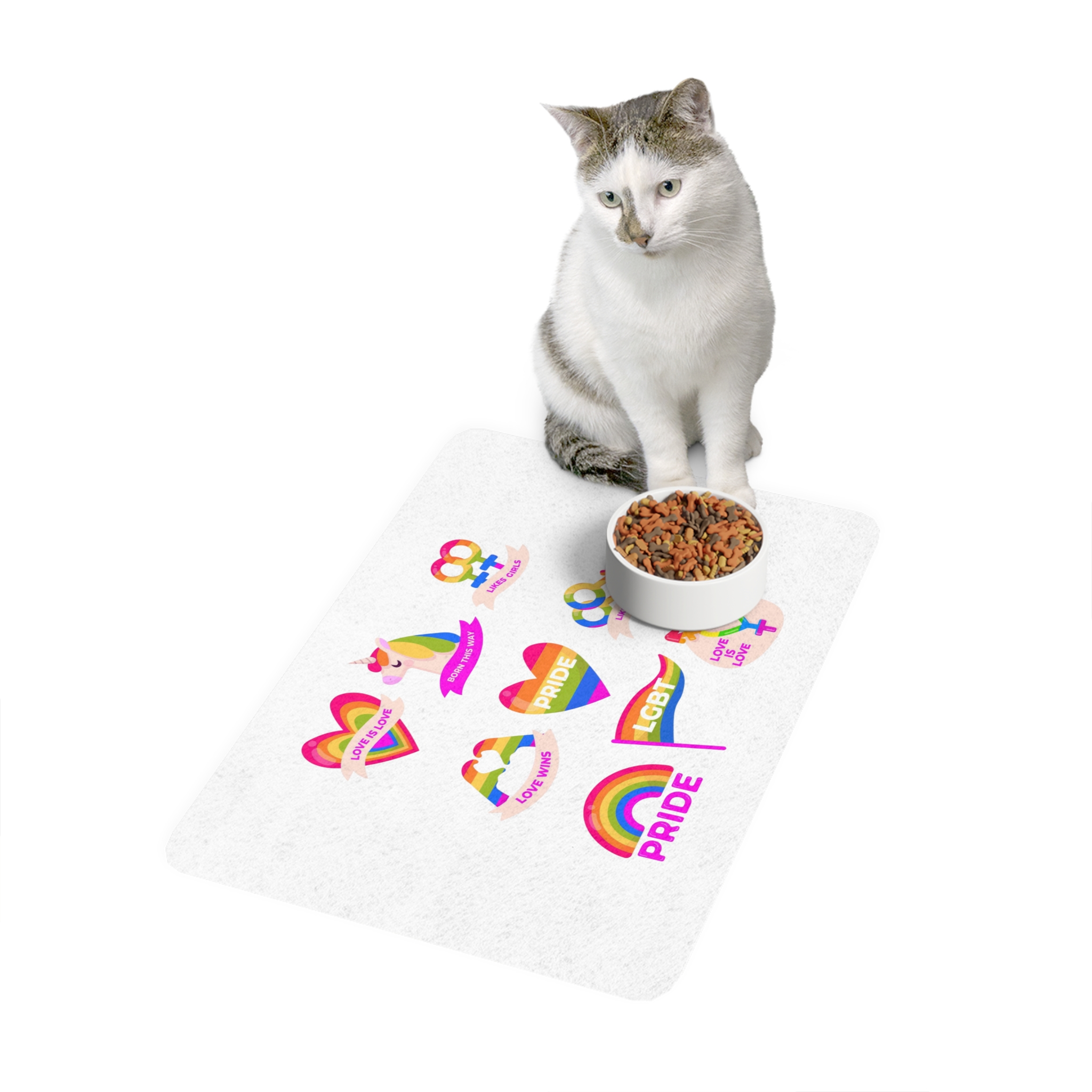 Pride Day Labels Set Pet Food Mat 12x18 - Image 3