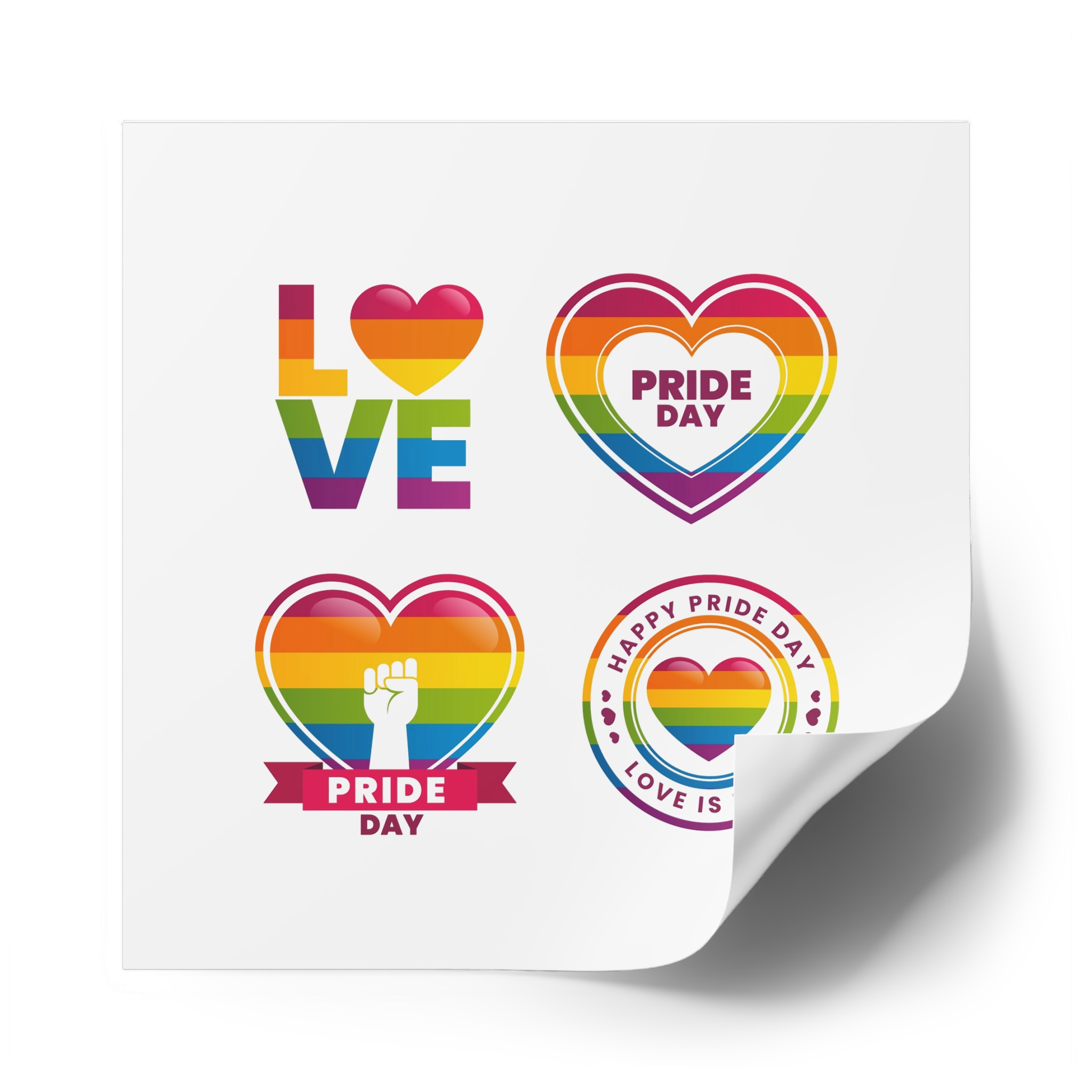 Label Collection With Pride Day Laminate Stickers Square - Image 58