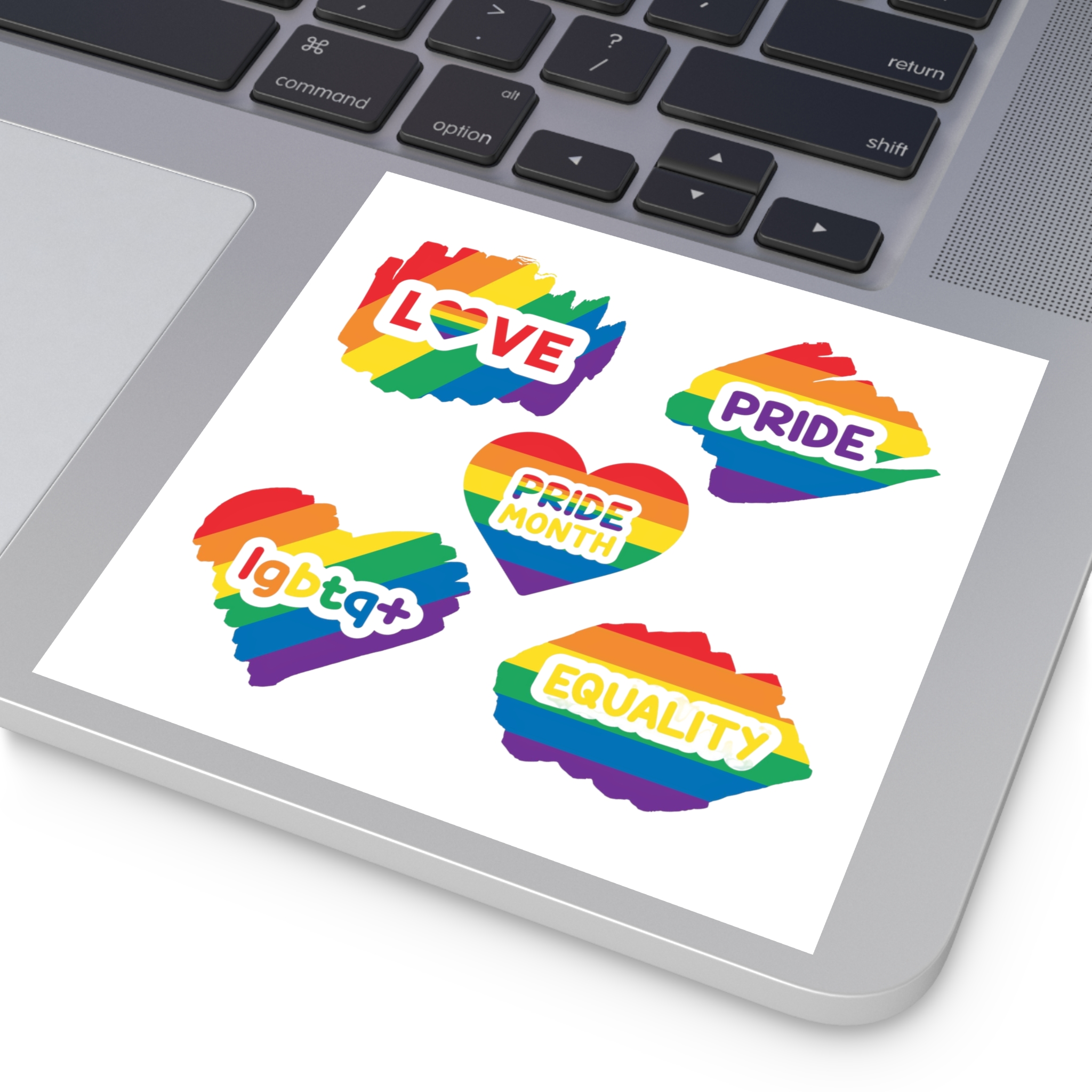 Pride Month Stickers Rainbow Lgbtq Flag Love Equality Laminate Stickers Square - Image 43