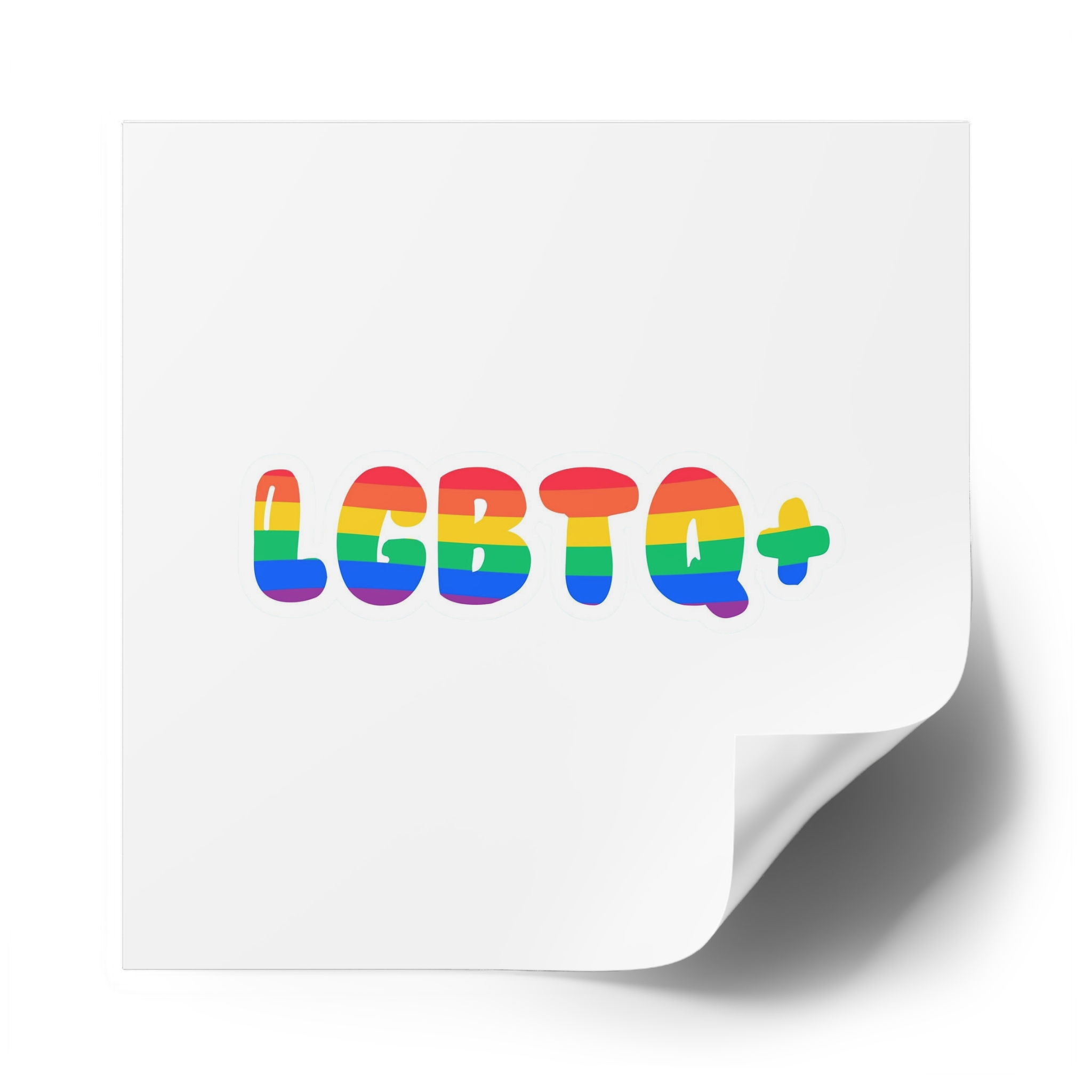 Pride Rainbow Lettering Text Writing Pattern Freedom Love Heart Homo Colors Flag Parade Lgbtq Flag W Laminate Stickers Square - Image 58