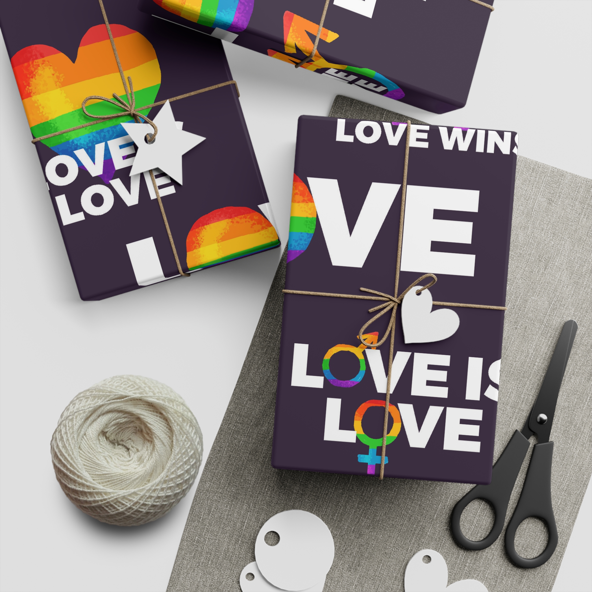 Colorful Pride Day Labels Gift Wrapping Paper Sheets 1pc - Image 2