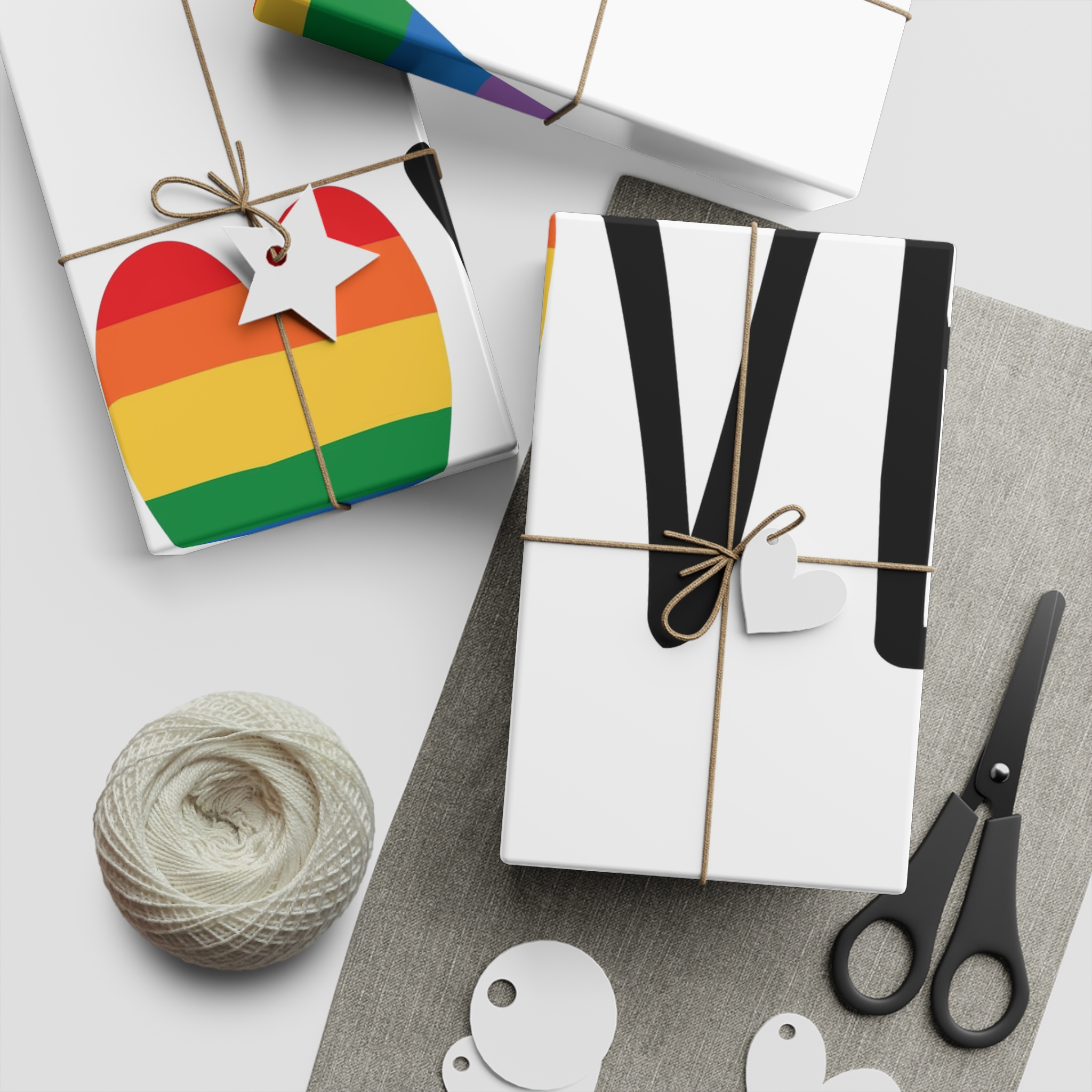 Hand Drawn Love Lgbt Pride Lettering With Rainbow Flag Heart Gift Wrapping Paper Sheets 1pc - Image 2