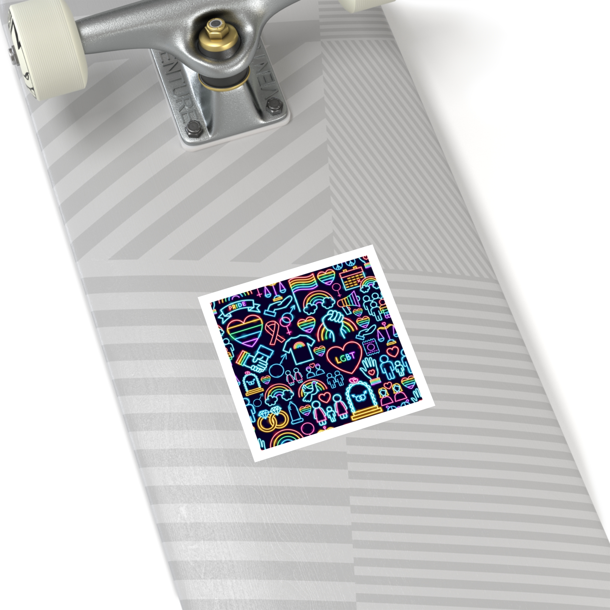 Lgbt Seamless Neon Pattern Laminate Stickers Square - Image 20