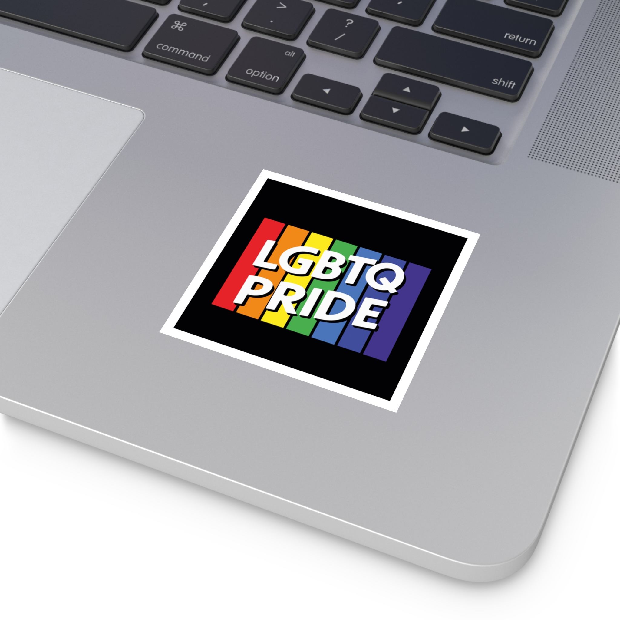 Rainbow Colored Sign That Says Rainbow Pride Pride Laminate Stickers Square - Image 3