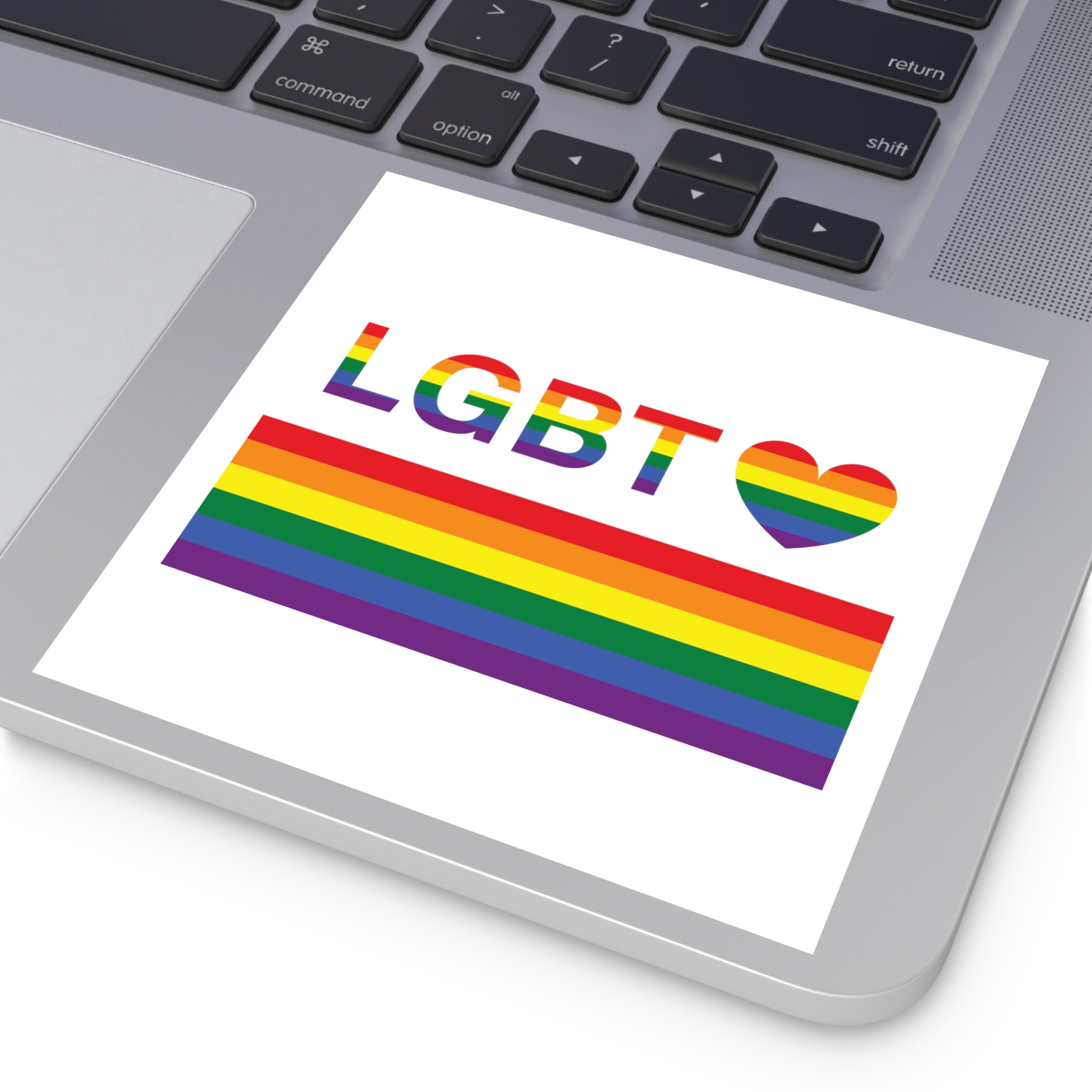 Lgbt Word Text Letter With Heart Rainbow Color Flag Isolated White Background Vector Illustration Laminate Stickers Square - Image 35