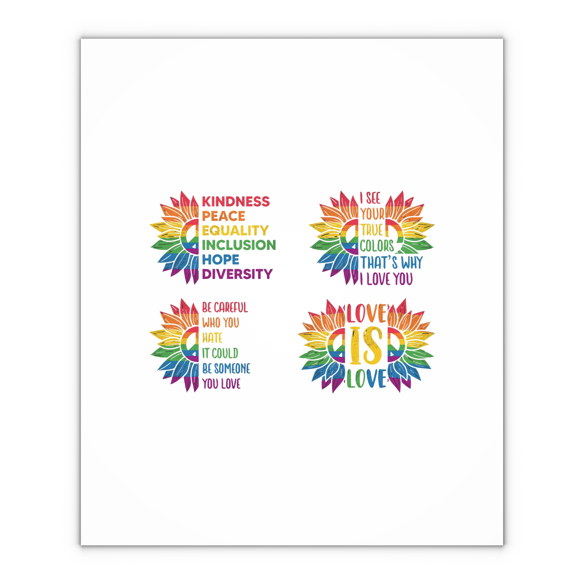 Sunflower Pride Gay Rainbow T Shirt Design Gift Wrapping Paper Sheets 1pc - Image 4