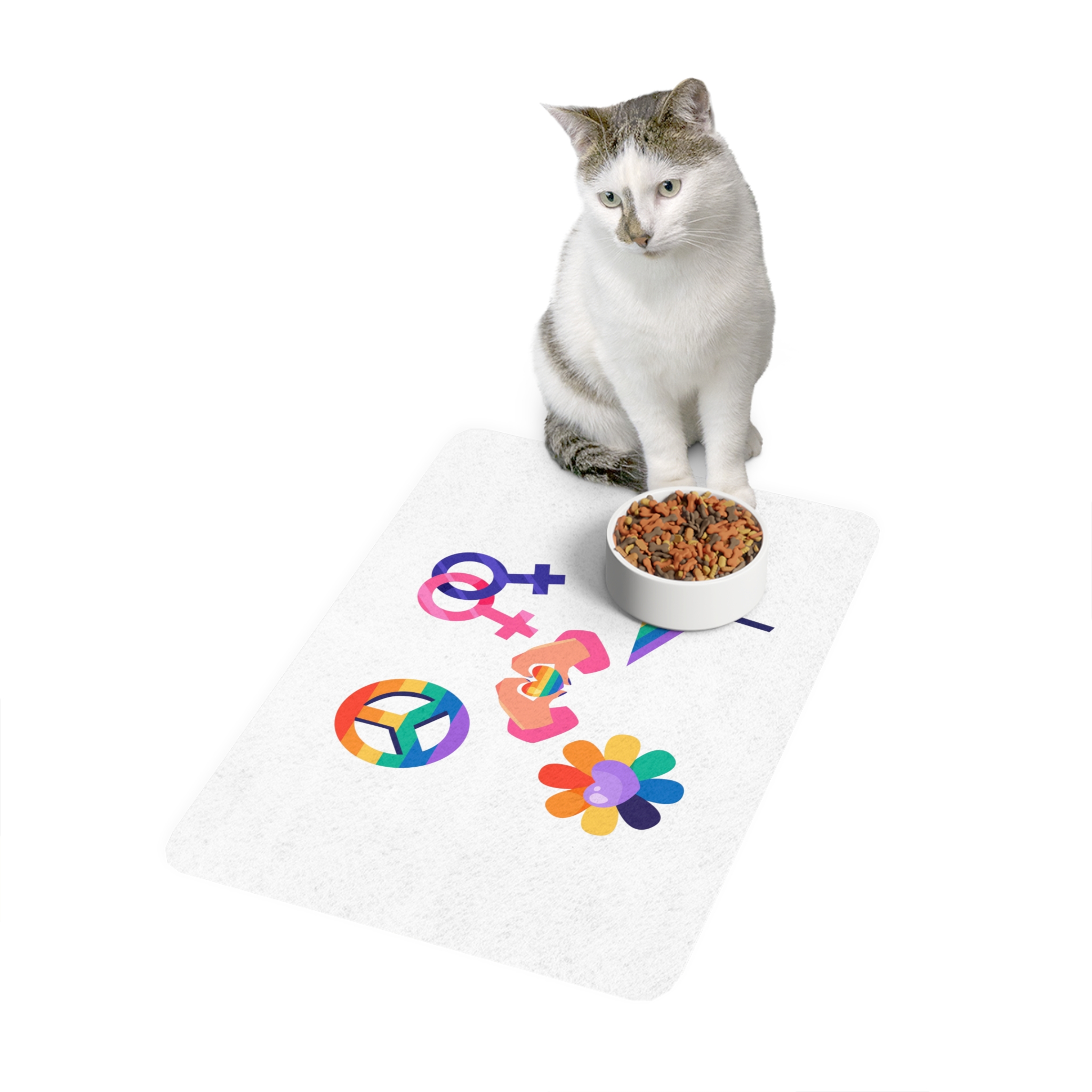 Flat Design Elements Collection Pride Month Celebration(1) Pet Food Mat 12x18 - Image 3