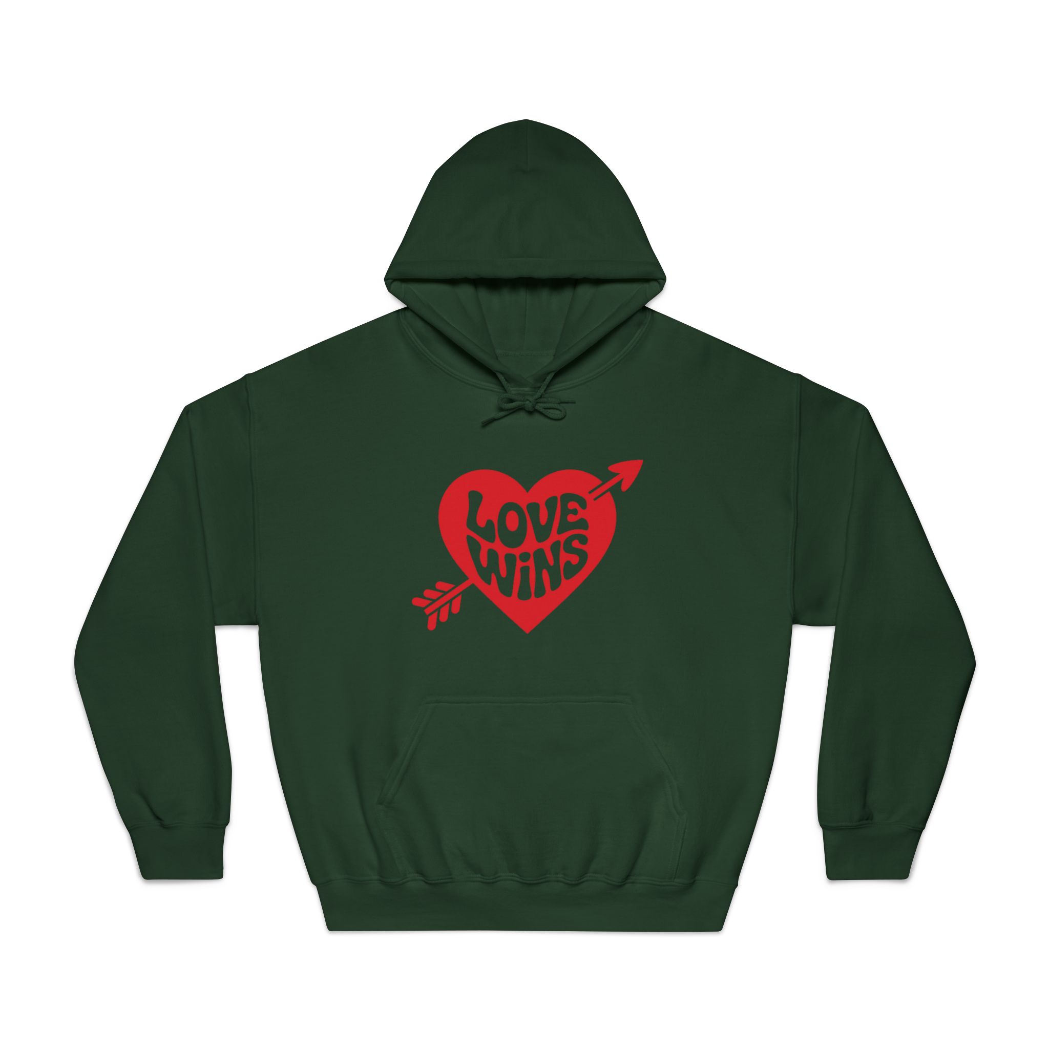 Love Wins Inscription Red Heart Pierced With Cupid39s Arrow Transparent Background Unisex Dryblend Hooded Sweatshirt - Image 21