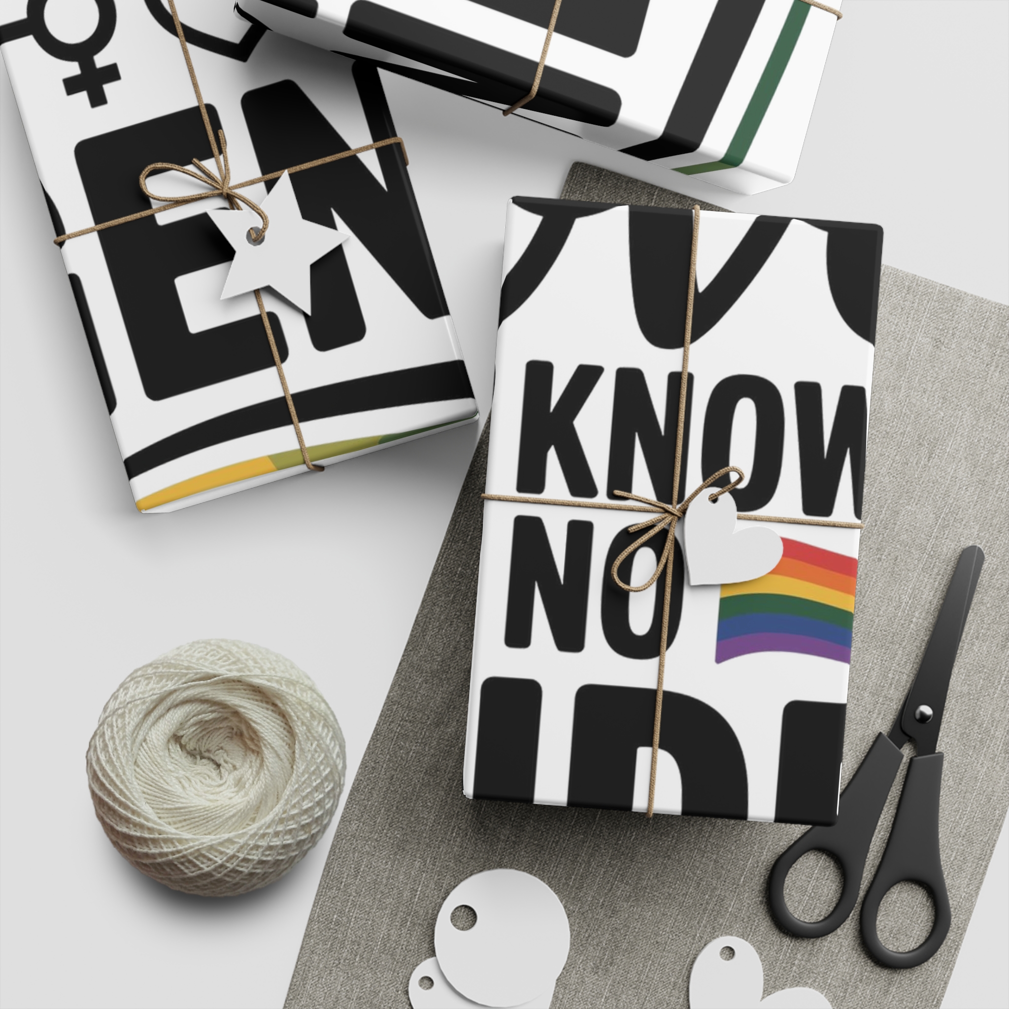 Love Knows No Gender T Shirt Design Isolated White Background Gift Wrapping Paper Sheets 1pc - Image 5