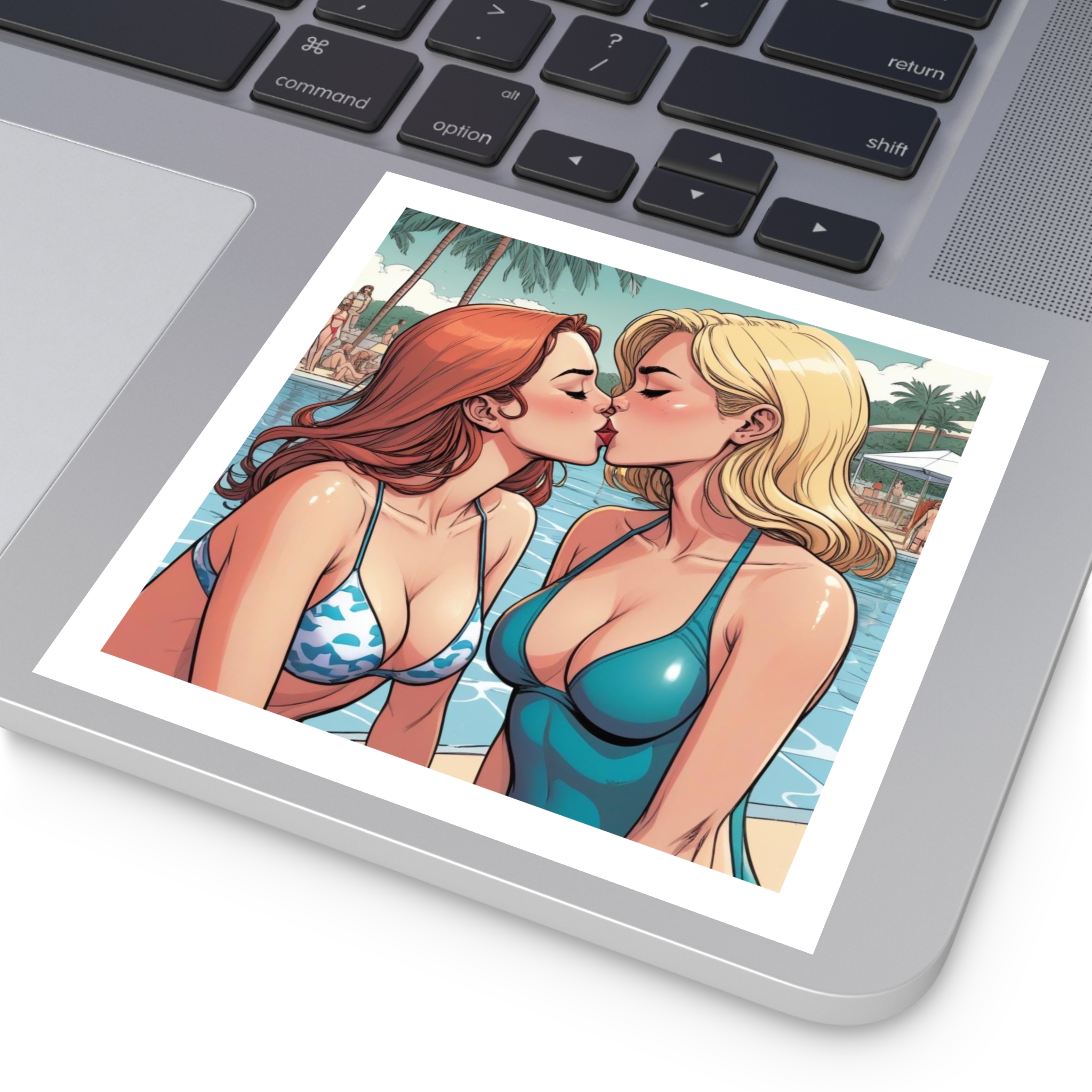 Lesbian Pride Design 4C84D6 Laminate Stickers Square - Image 35
