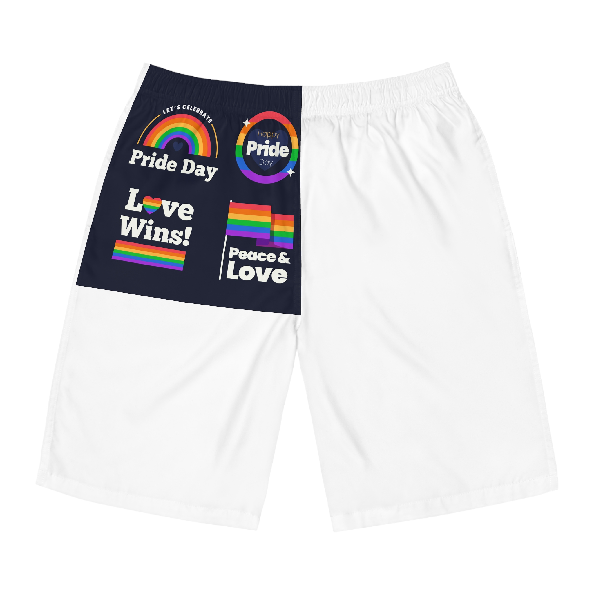 Flat Pride Day Badge Collection 2 Mens Board Shorts Aop