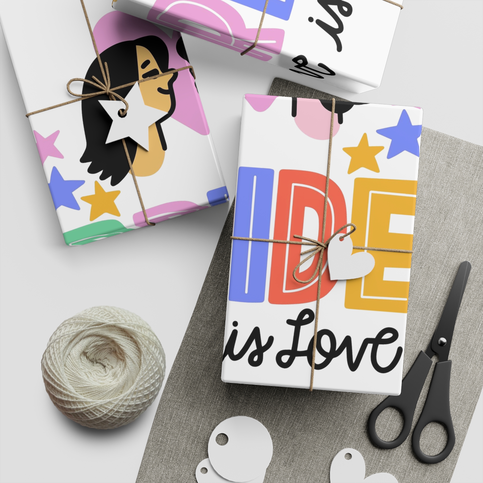 Pride Day Lettering With Lesbian Couple Gift Wrapping Paper Sheets 1pc - Image 2
