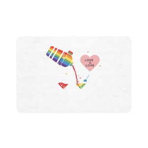 Rainbow Cocktail Shaker Pouring Drink With Heart Love Is Love Illustration Vector Pet Food Mat 12x18