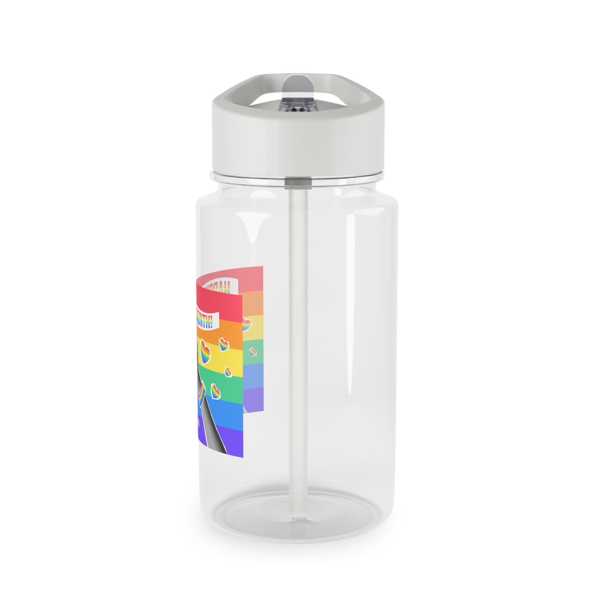 Lgbtq Pride Month Card Y2k Style Trendy Retro Collage Halftone Hands Tritan Water Bottle - Image 3