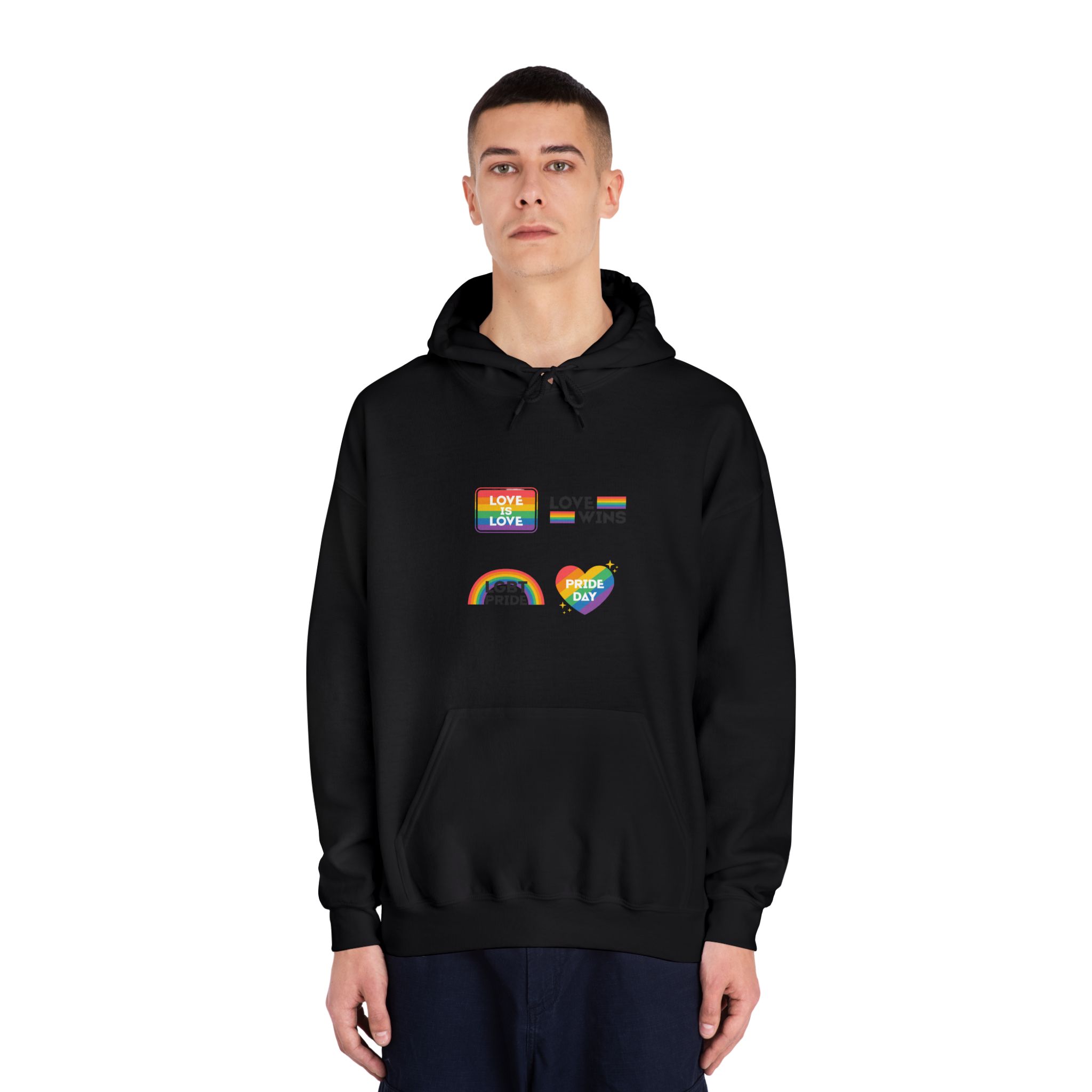 Pride Day Label Collection Design Unisex Dryblend Hooded Sweatshirt - Image 11